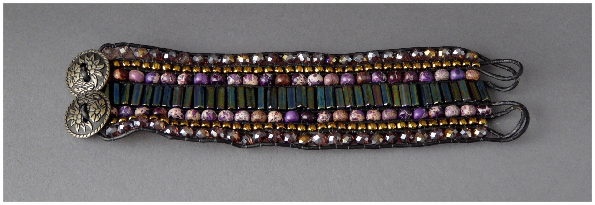 Purple Leather Cuff