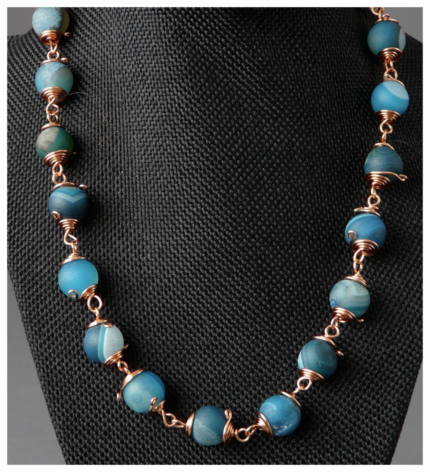 Blue Moon Wire Wrap Necklace