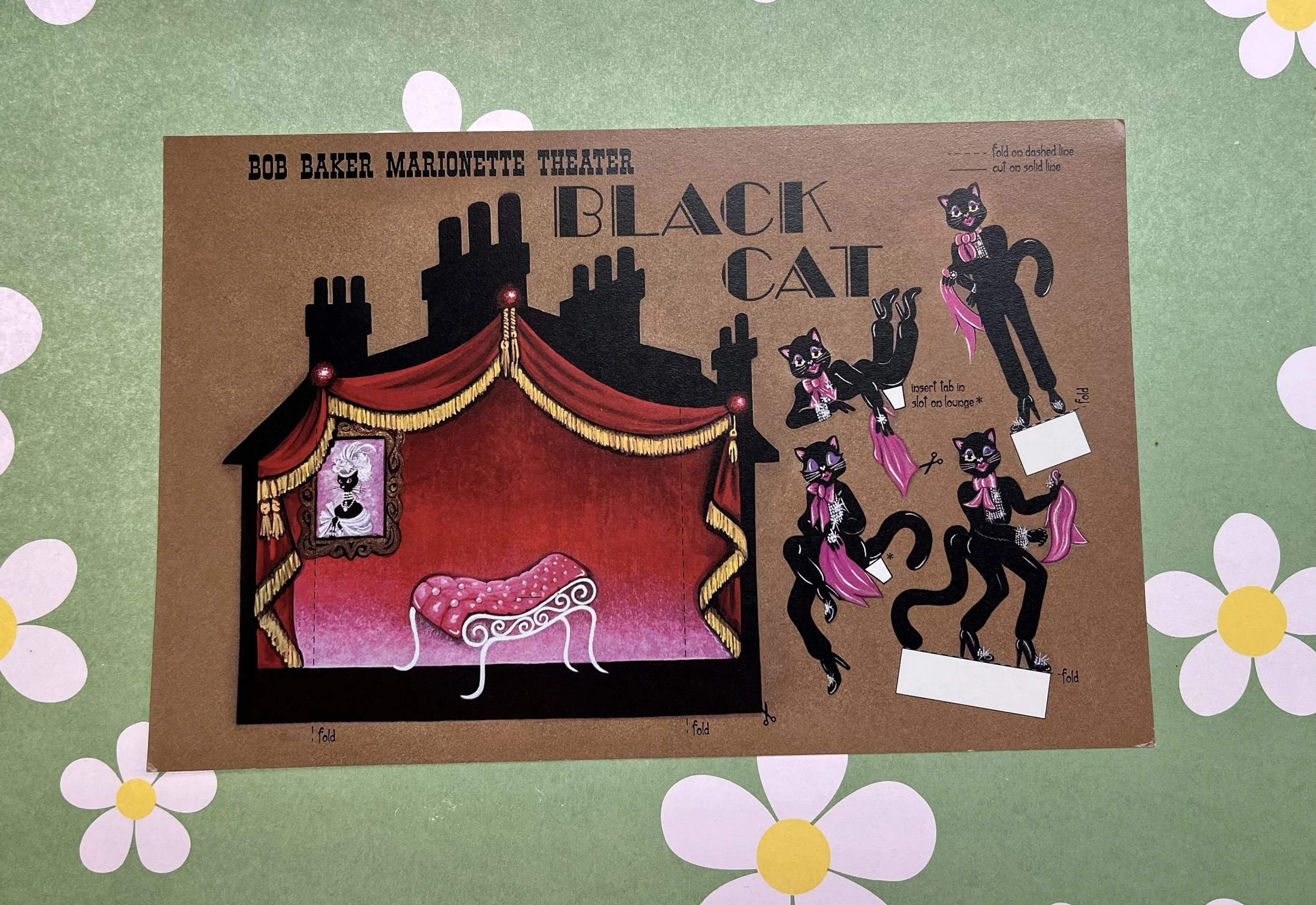 Black Cat Cut-Out Paper Scene