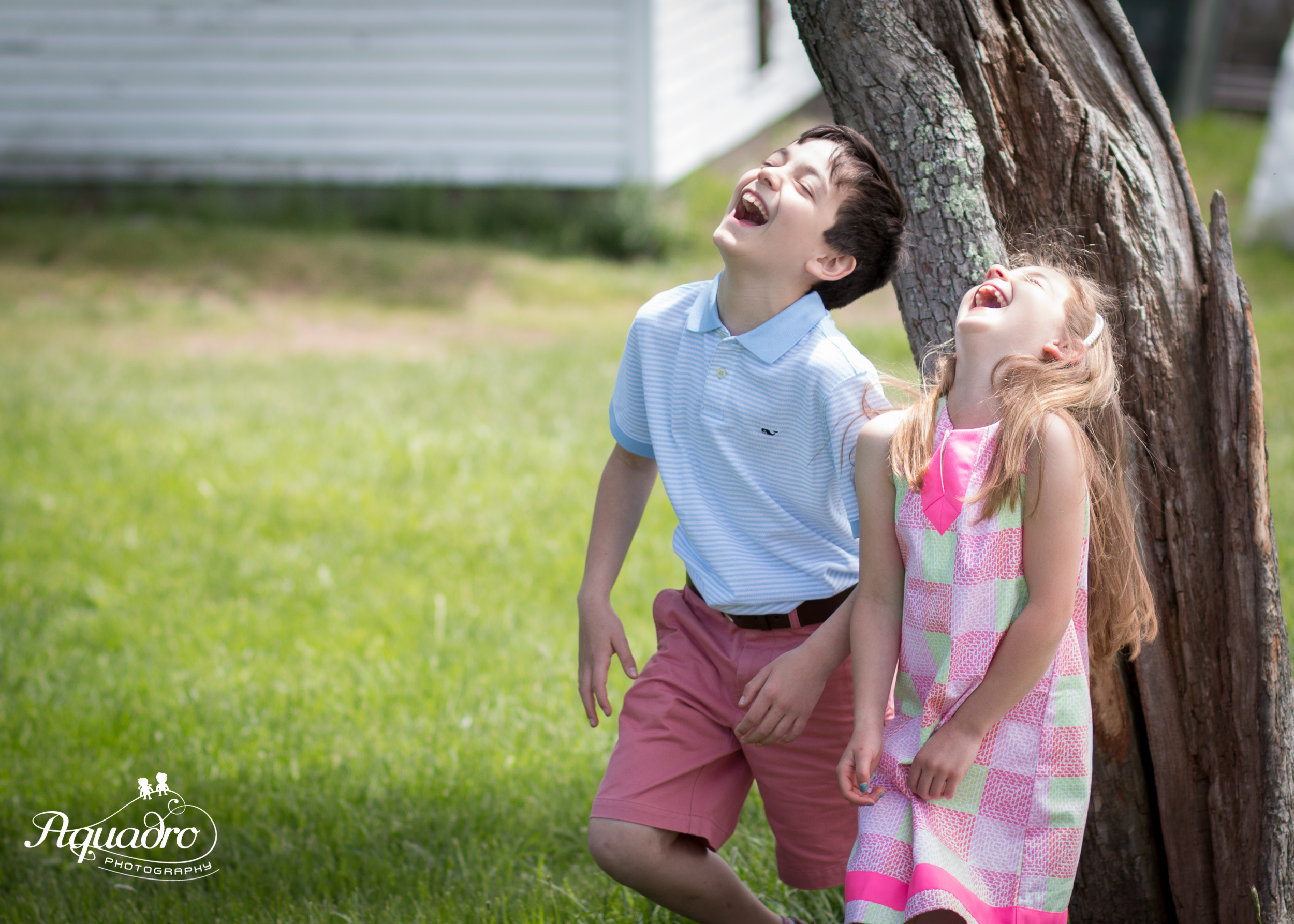 Laughing Siblings