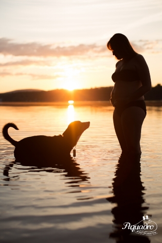 Mom to be and Dog