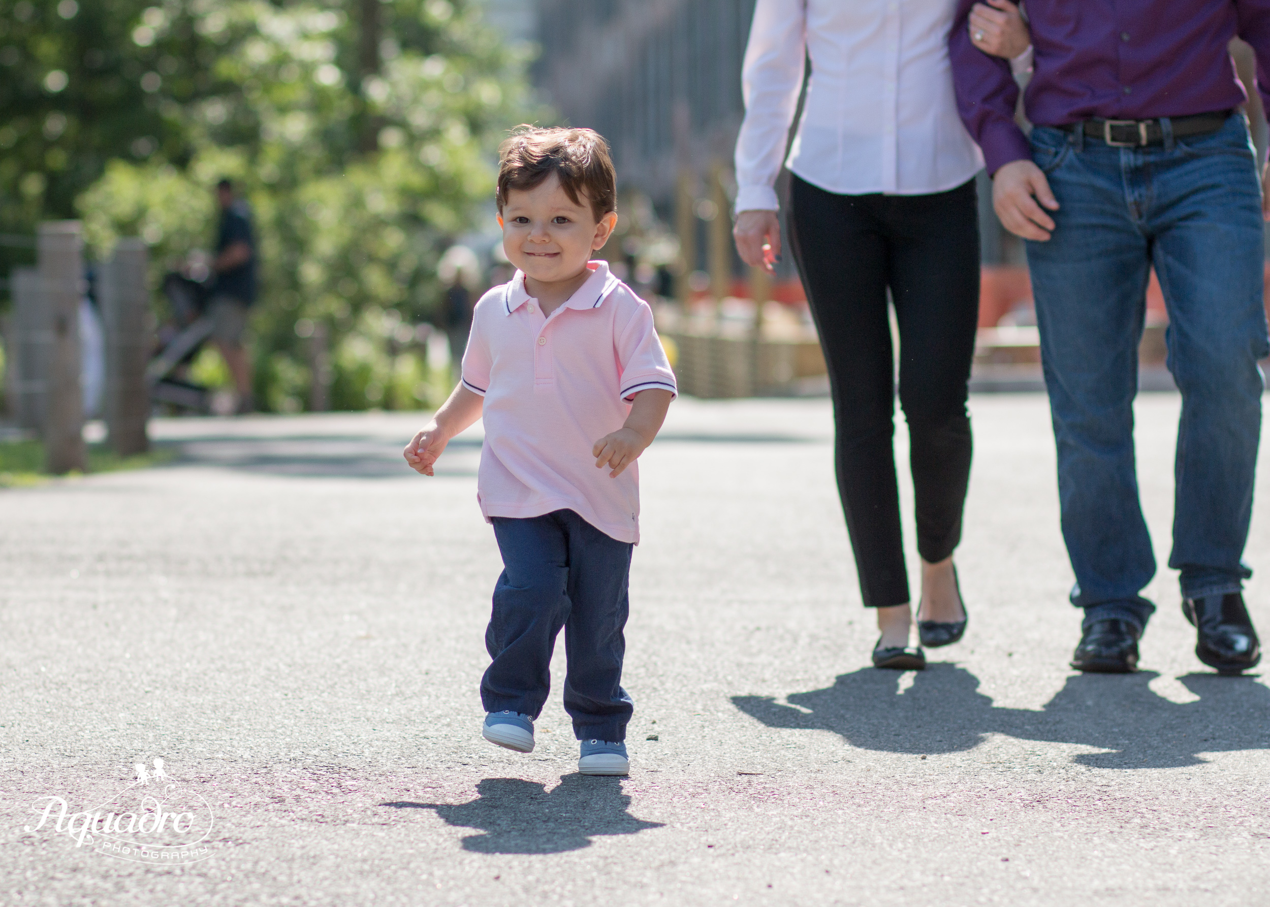 Mom, Dad,  Son at Brooklyn Bridge Park