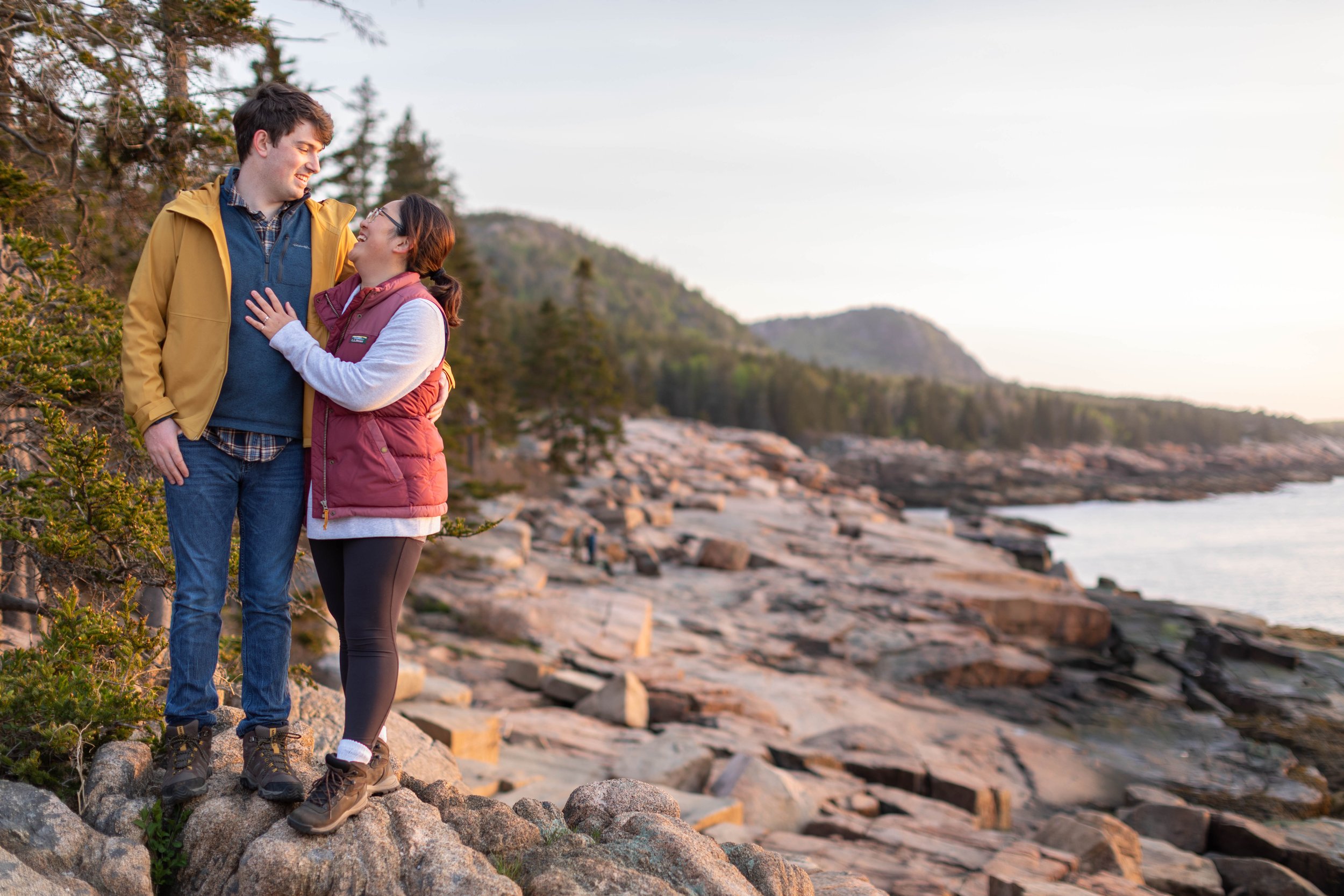 Sunrise Engagement in Acadia National Park