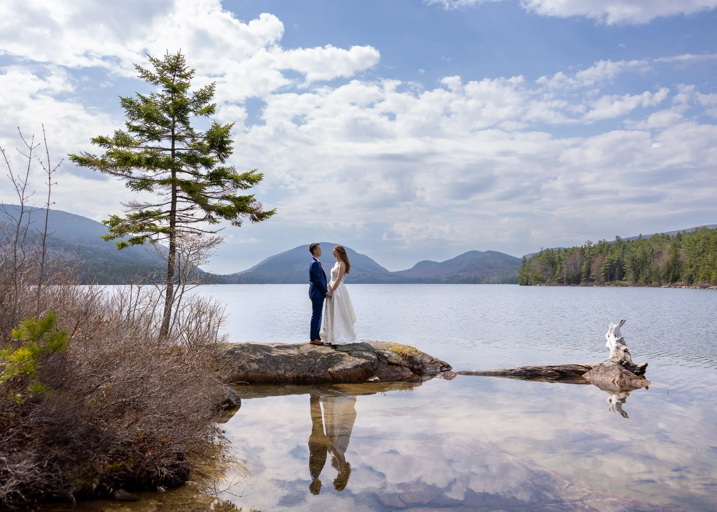 eagle lake acadia national park wedding photo