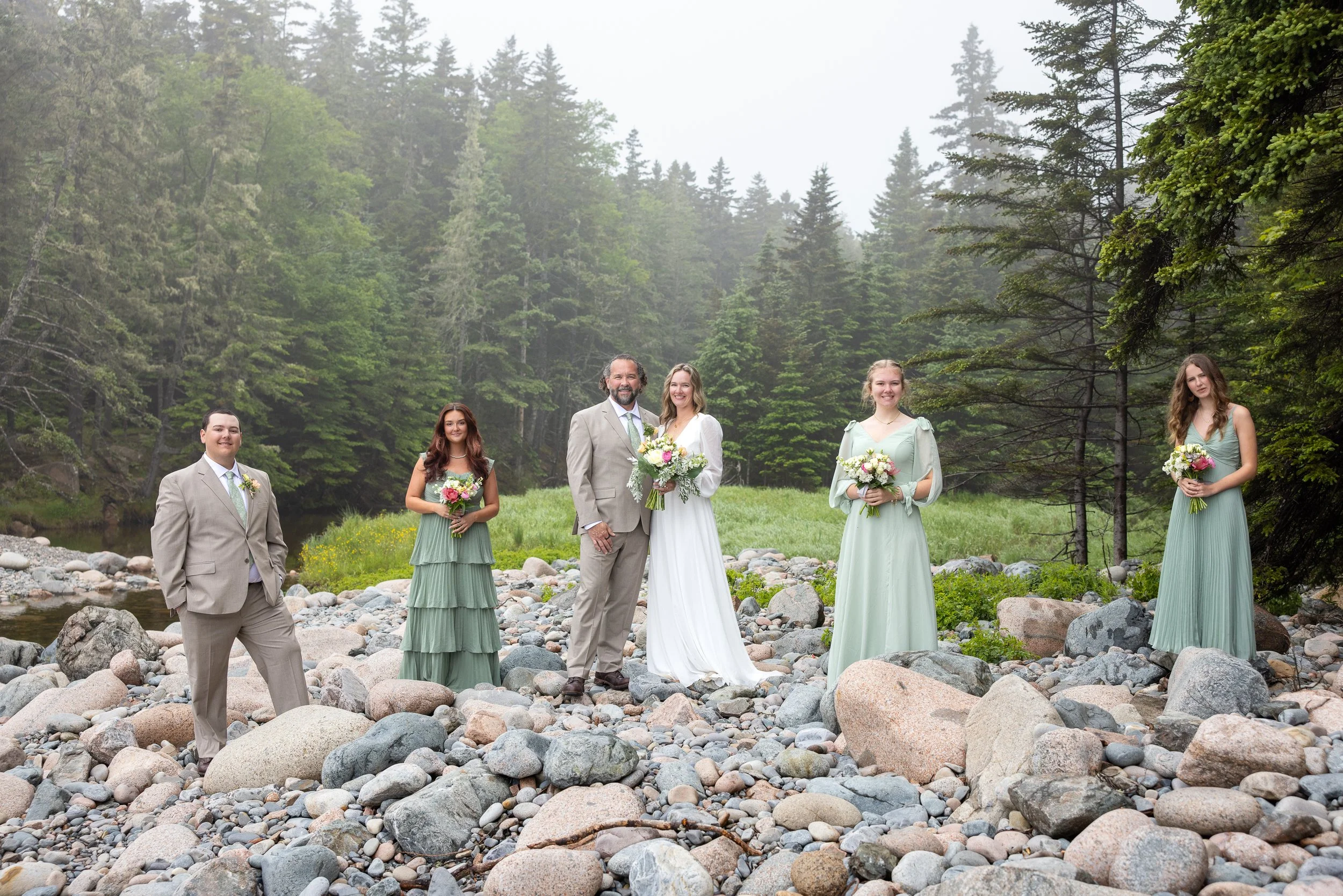 foggy hunters beach acadia spring wedding elopement