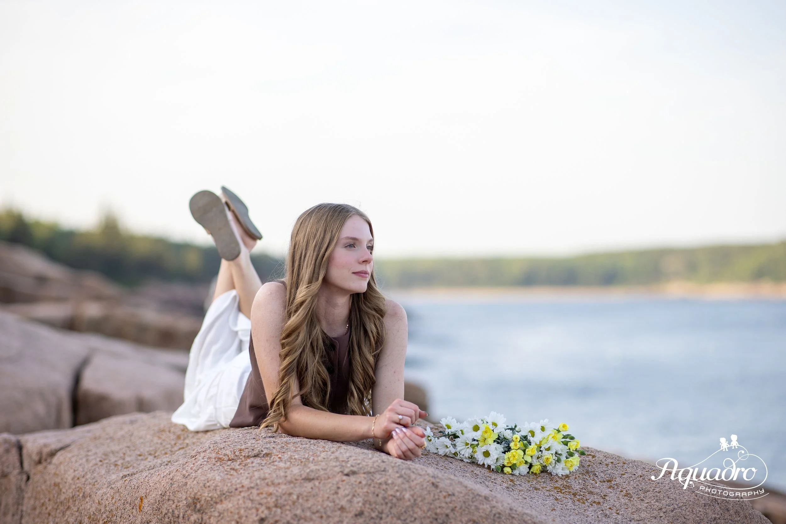 ocean path acadia senior photo