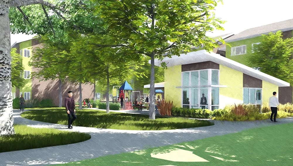 Orchard Park Laundry Building renderings by Mogavero Architects