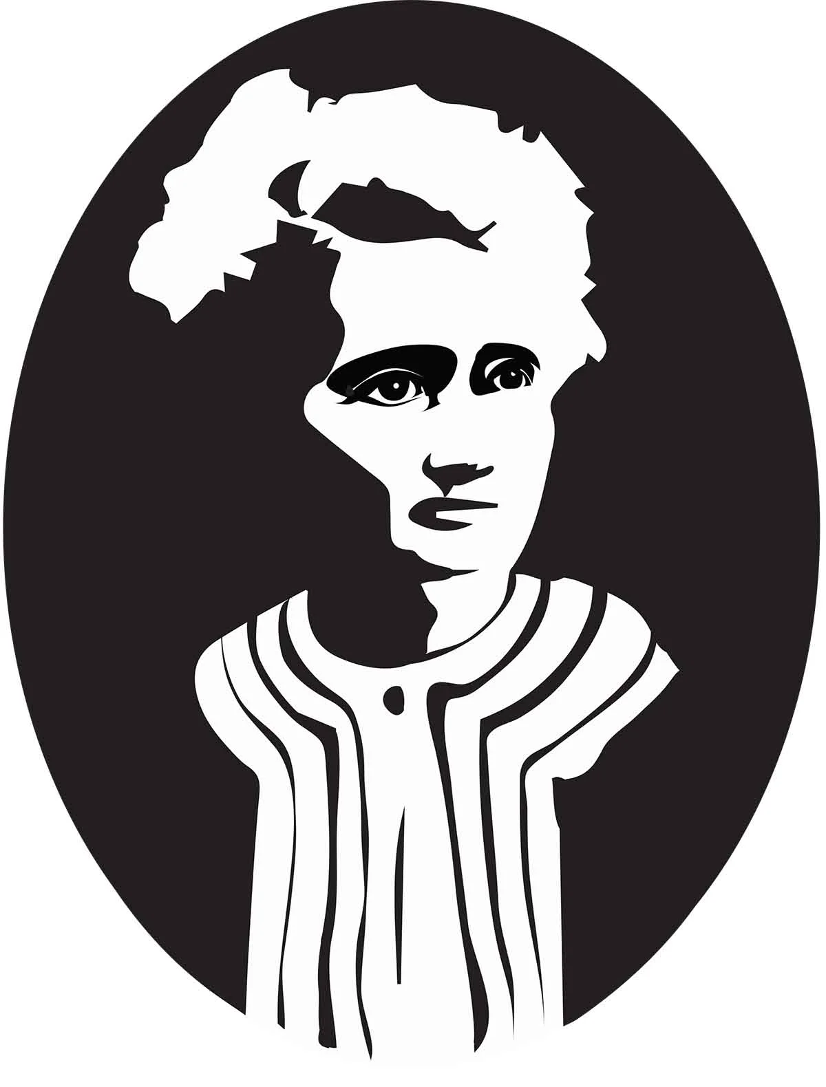 Portrait of Marie Curie. Screen print on paper.