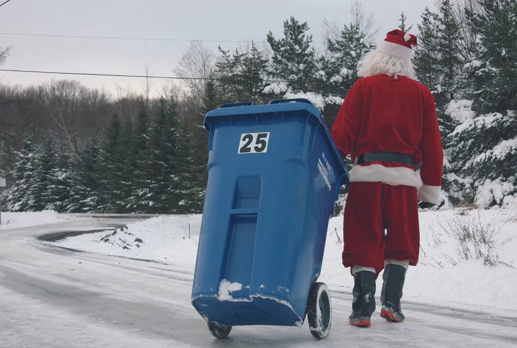 Le Père Noël sort son recyclage