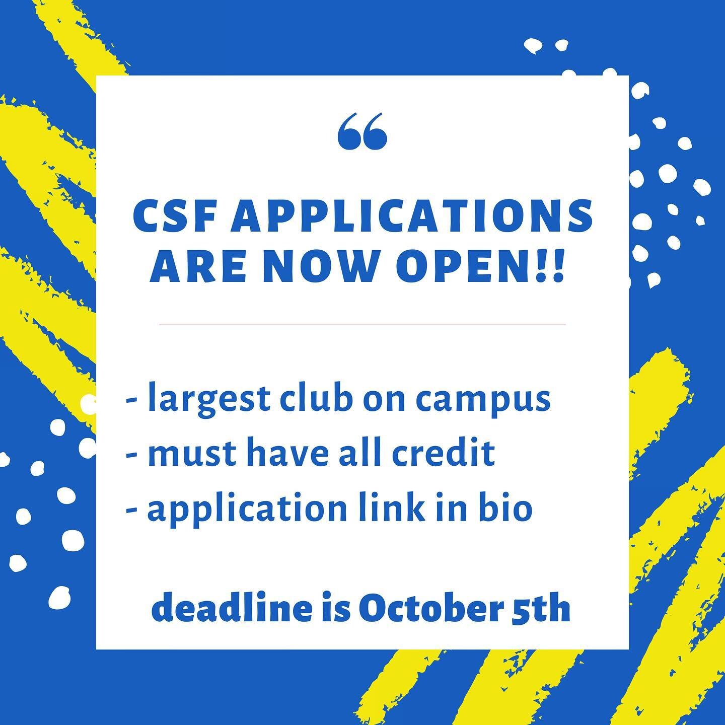CSF 20-21 year applications are now open!! Join Dublin CSF for service and volunteering opportunities💙join our google classroom with code: 6wvo6g2 (use your personal email, not your school email!)