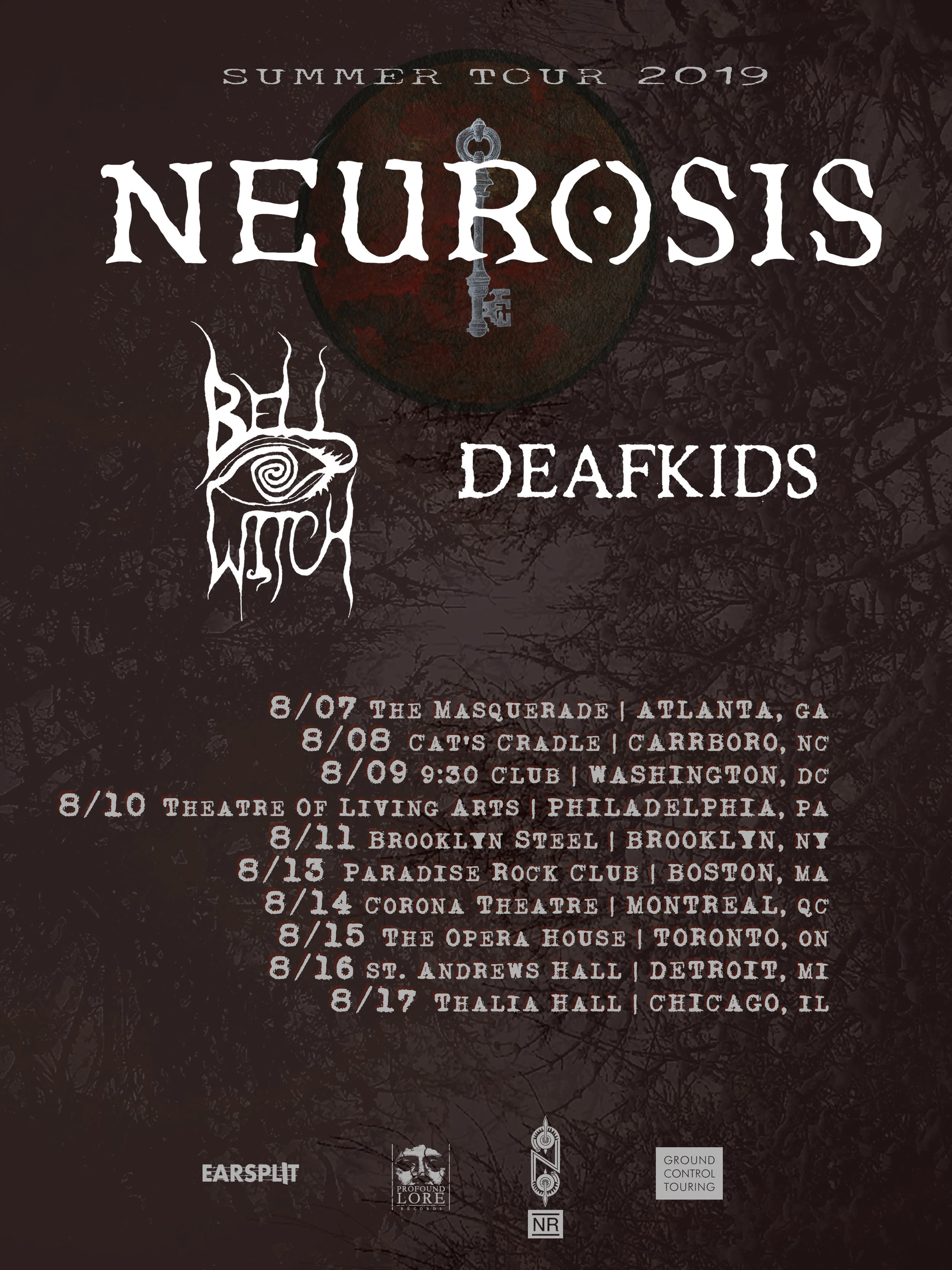 NEUROSIS Announces North American Summer Tour Dates With Support From Bell Witch And Labelmates Deafkids