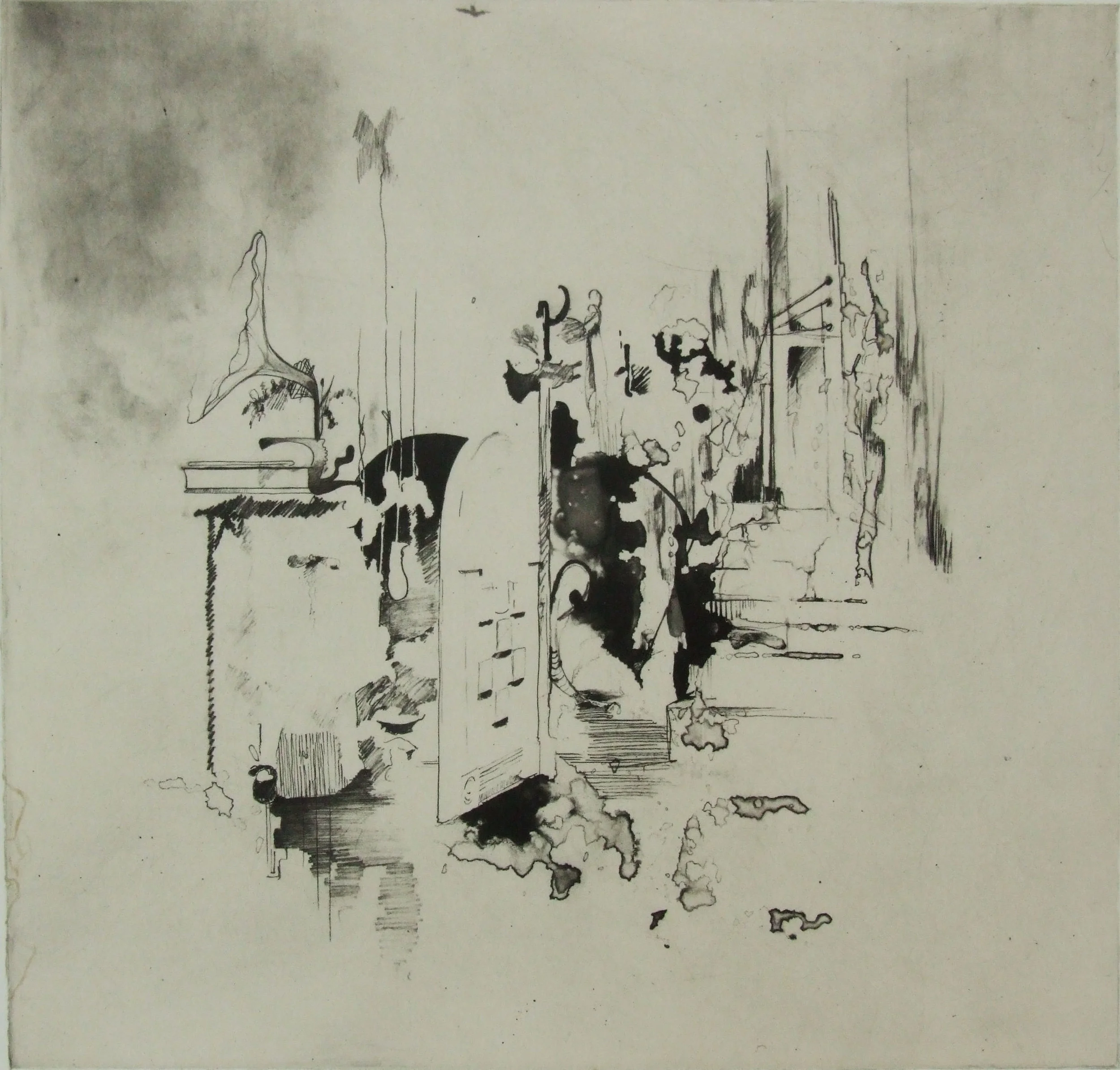 Home , 2010 22" x 30" Photogravure, Chine Colle