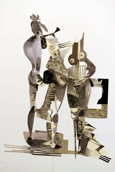 Durer's Muse, 2010 46" x 80" Graphite, Etching ink on Archival board 