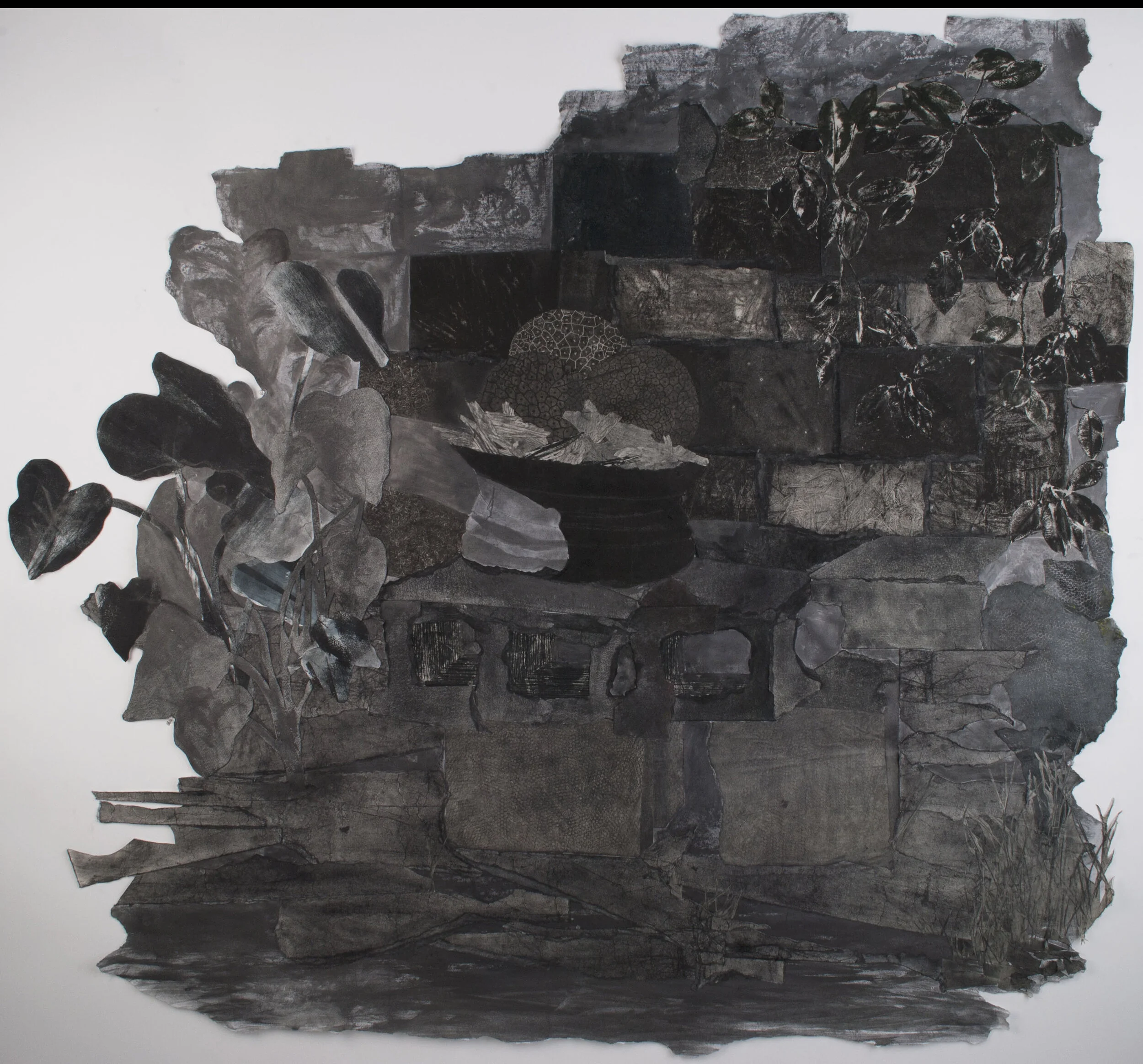Provisions 52” x 60” 2016 Monoprint, collagraph, graphite on paper