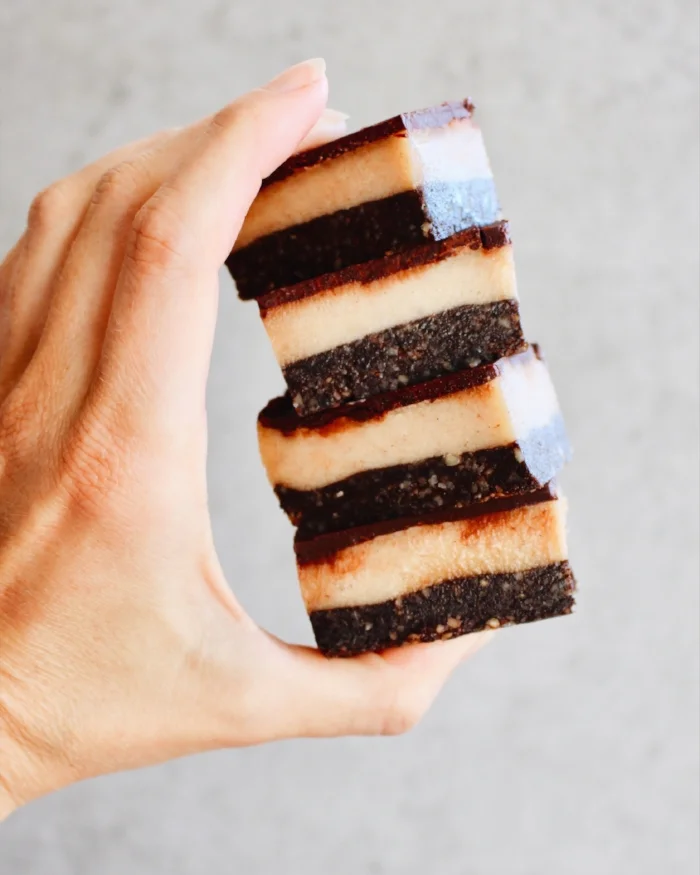 Raw Caramel Slice stack