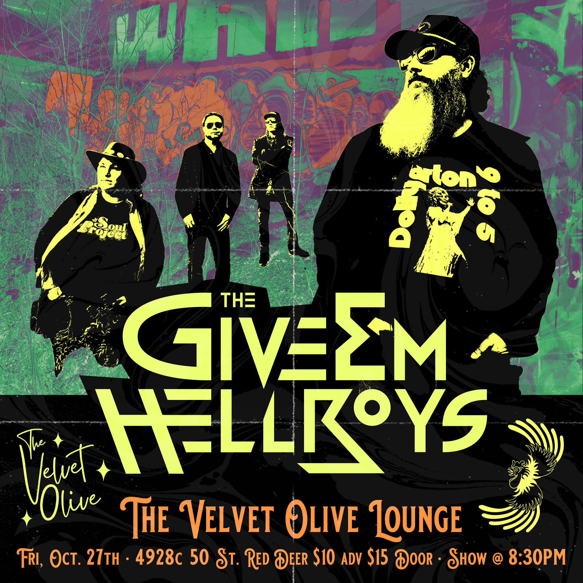 Red Deer! It's Been too long! 

We Return:
Friday, October 27 2023
Doors 7:00pm | Show 8:30pm
The Velvet Olive Lounge
4928C 50 Street (Back Alley)
Ticket price is $10 + 2.50 SC ($15 at the door)
Ticket Link in Bio!
Guests seated first, come first ser