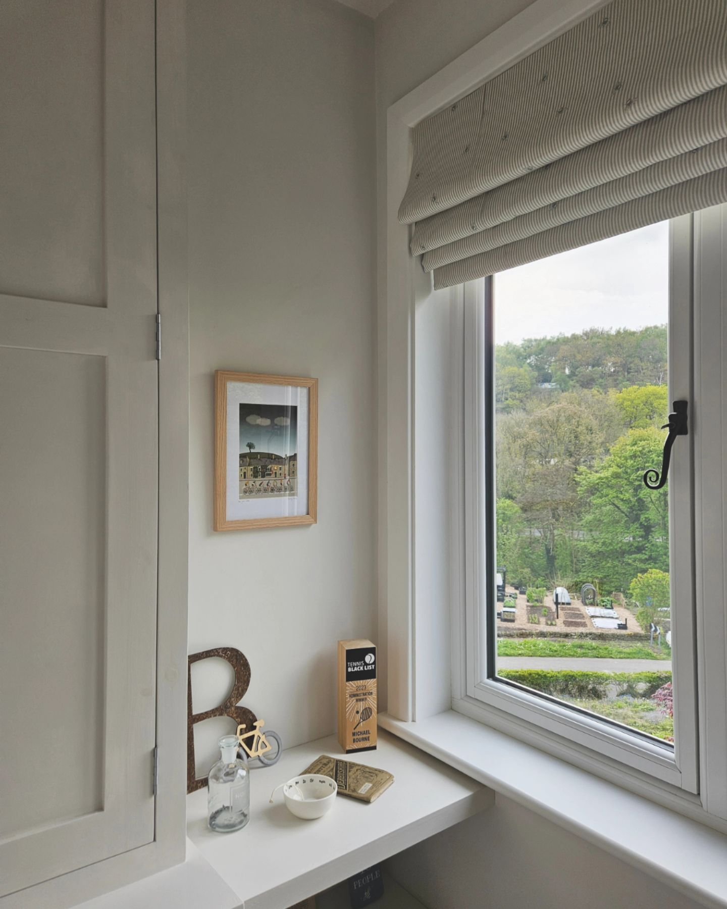 - V I E W -

This is my new little favourite corner in our office. To think this was once a built-in vanity unit of the old bathroom! 

I like to stand here sometimes too &amp; admire the fantastic allotment created over the road. 

Having a lovely w