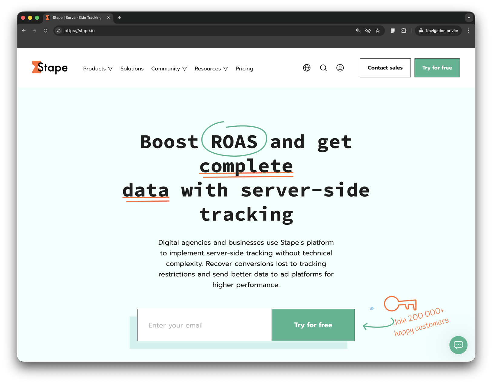 Stape server-side tracking
