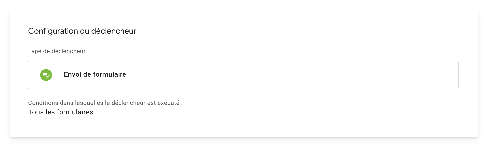 GTM - Configuration du déclencheur "envoi de formulaire"