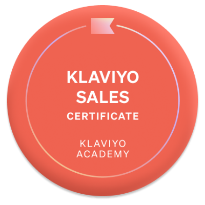 Certificat Klaviyo Ventes