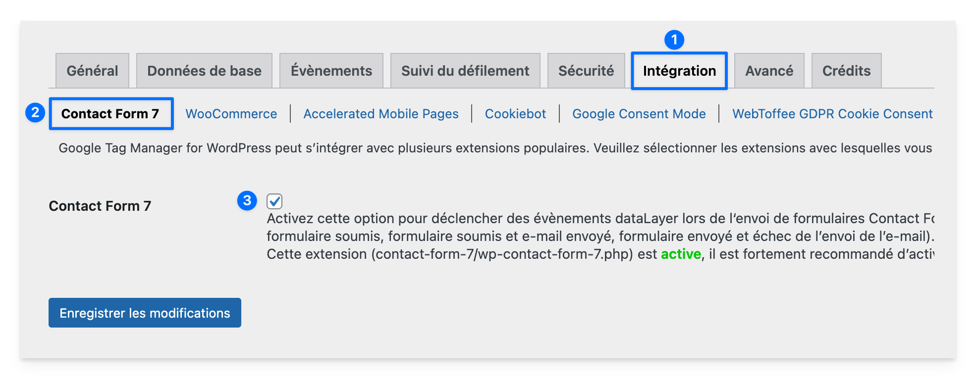 GTM for WordPress avec l'intégration Contact Form 7