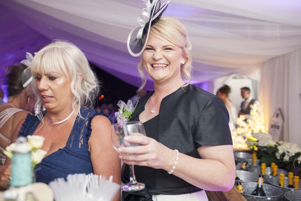 Aunty having fun at DIY wedding Preston Lancashire