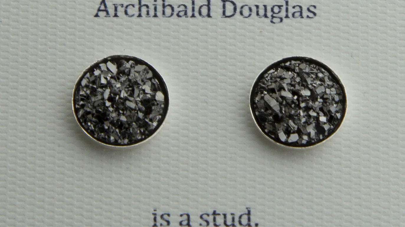 Rock crystal large  studs