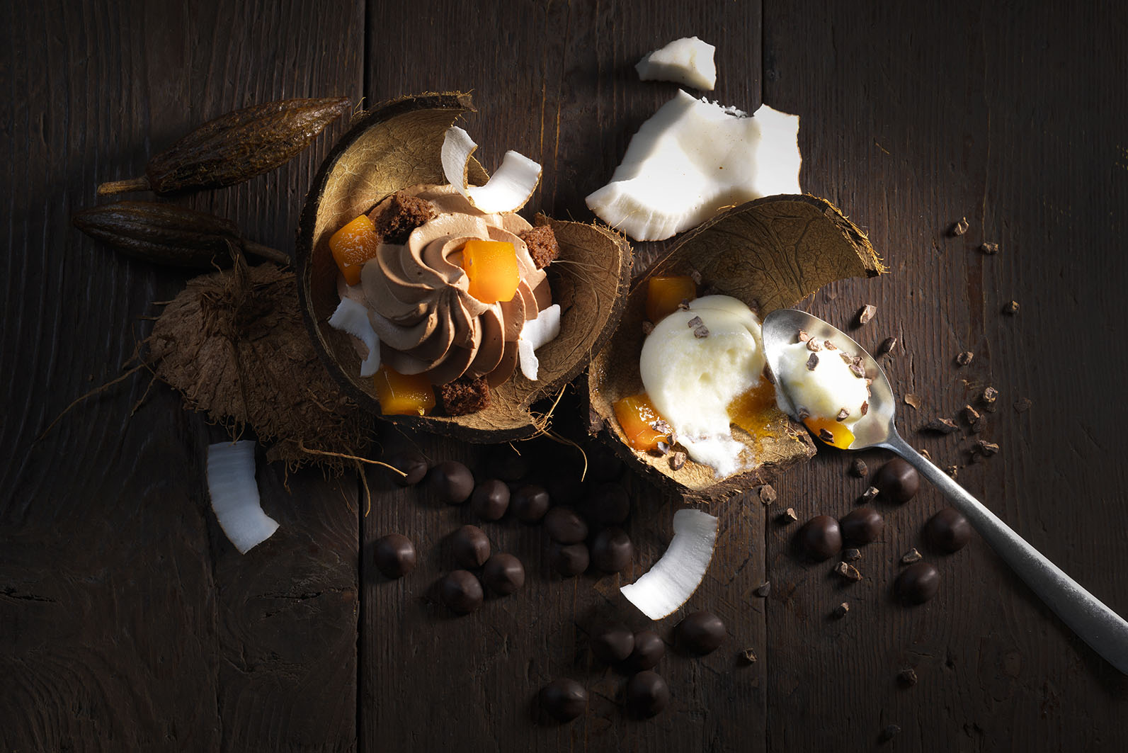 Cocos chocolate dessert
