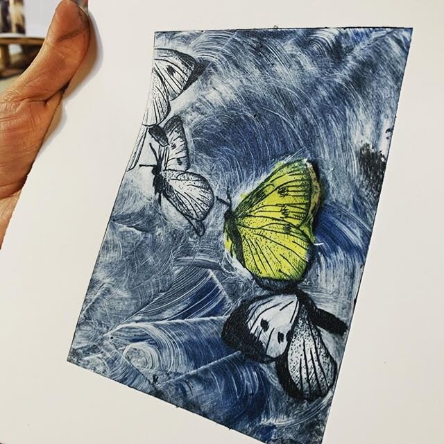 A beautiful print by one of our students. Always lovely to look back at what's been created! ⁣
⁣
#printmaking #printstudio #battersea #clapham #swlondon  #create #dosomethingnew #art #artworkshop #ukprintmakers #drypoint #butterflies #naturelover #na