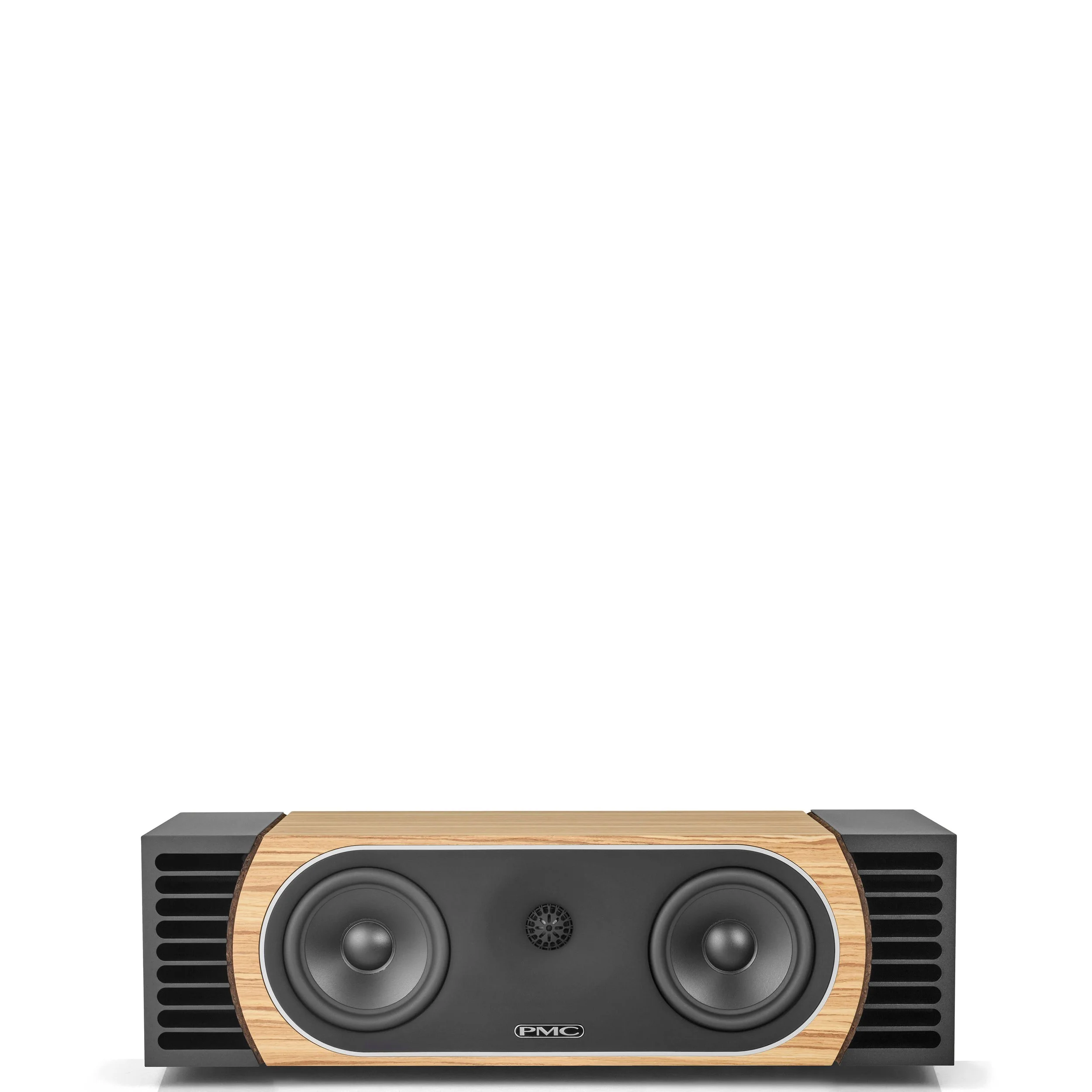 PMC prophecyC centre channel speaker shown in Mediterranean Oak.