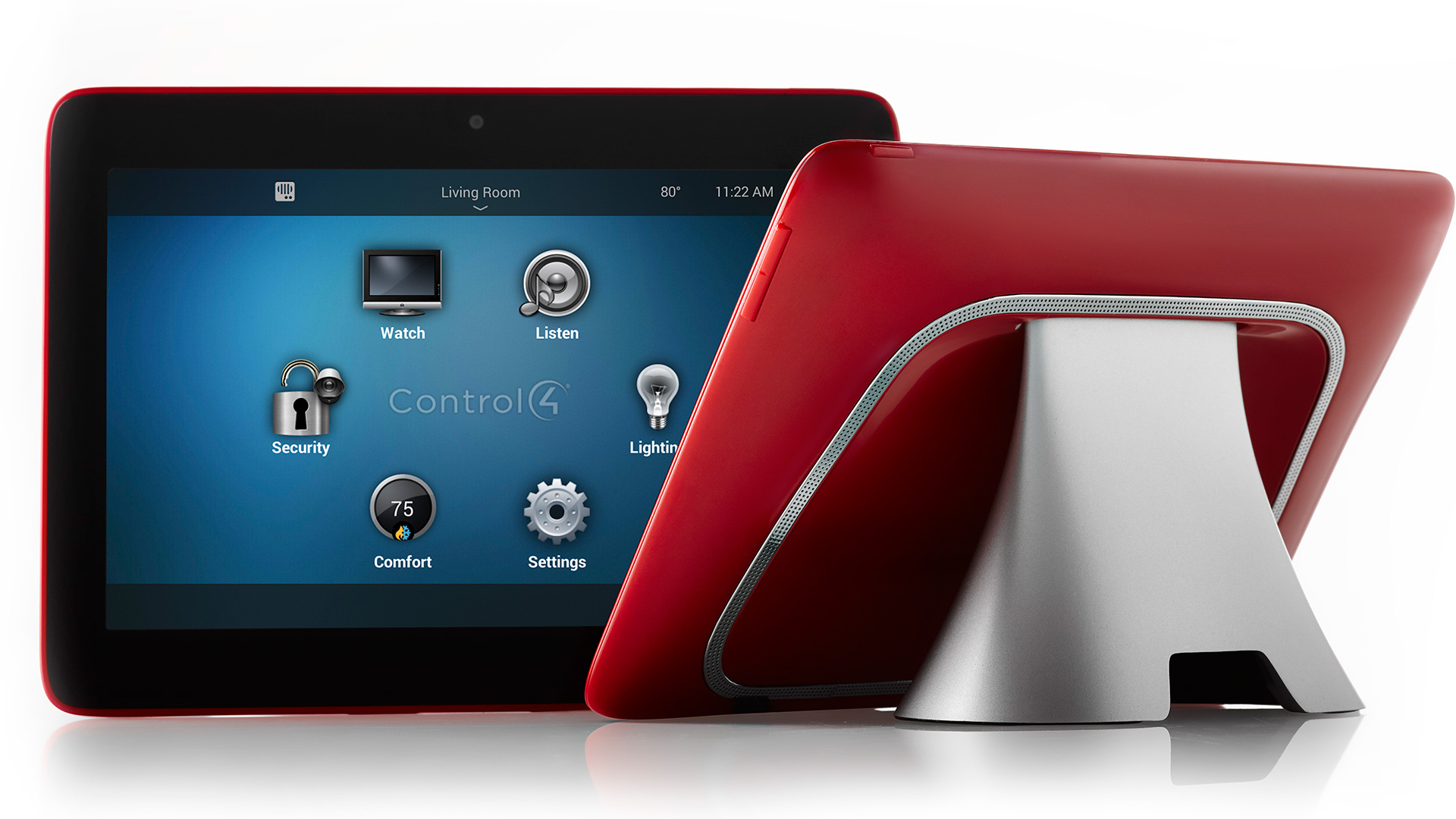 Control4 T3 Tabletop Touch Screen Control at Creative Audio in Winnipeg (Red)