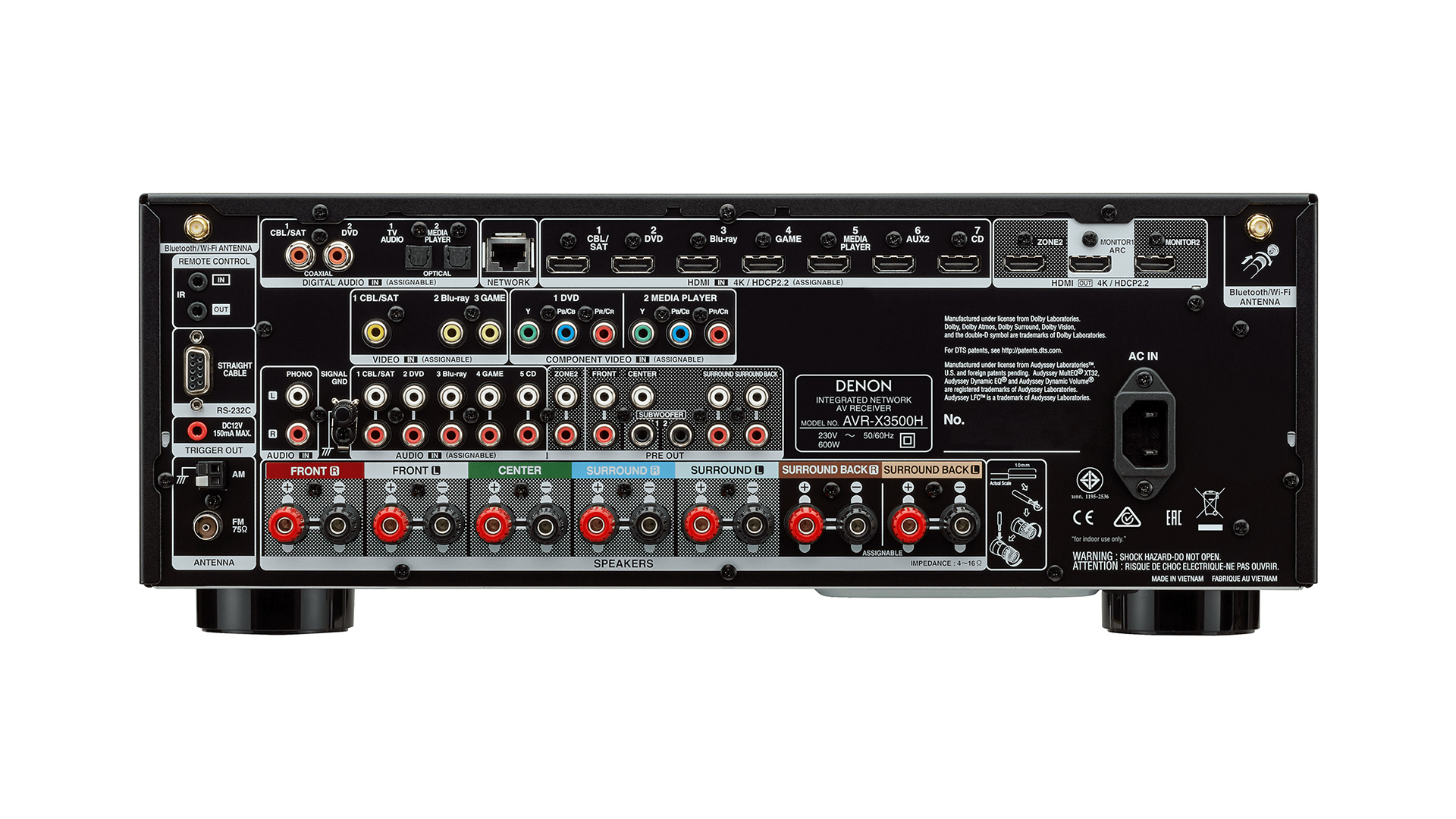 Denon AVR-X3500H AV Surround Receiver (Back) at Creative Audio in Winnipeg