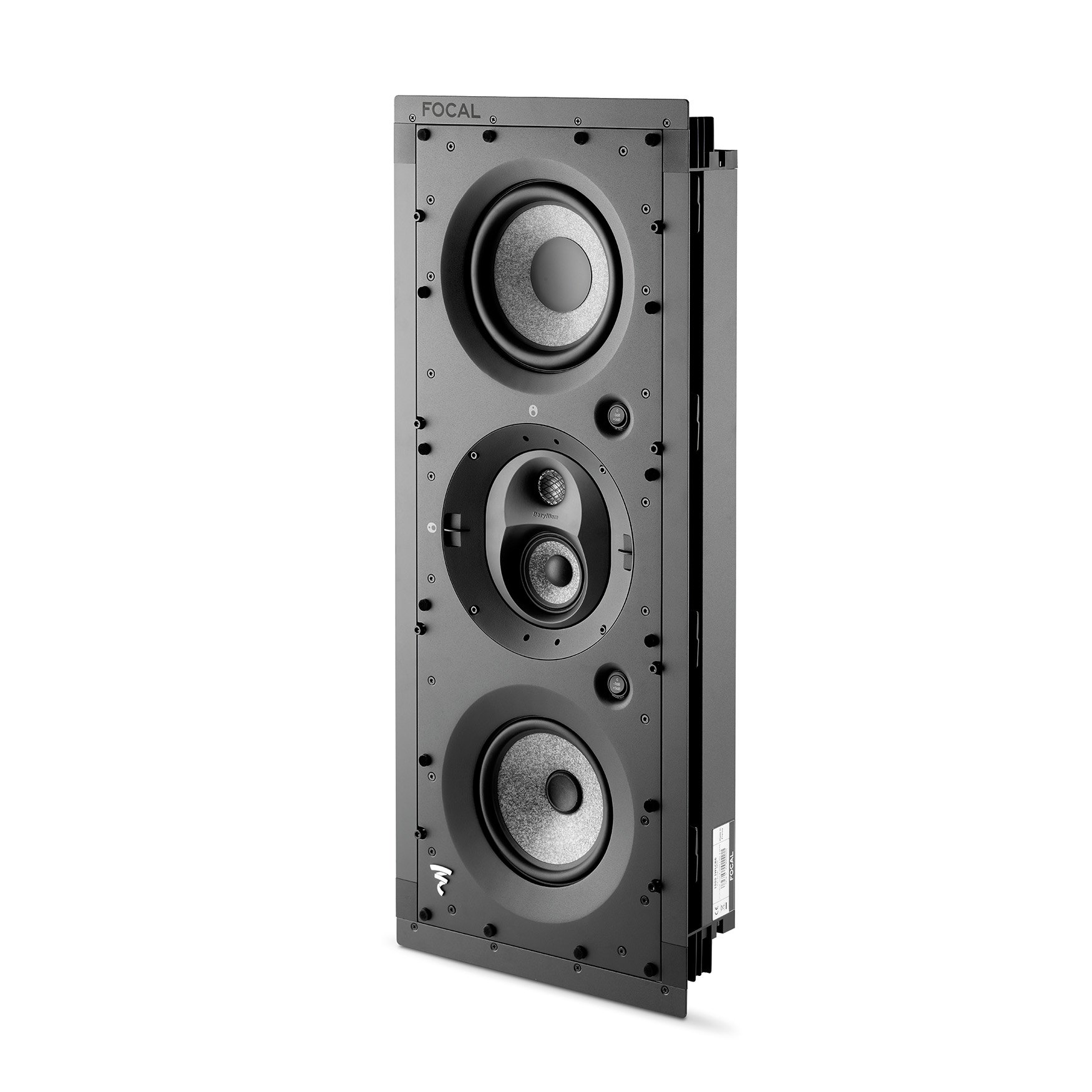 Focal 1000 IWLCR6 high-end in-wall LCR speaker in Winnipeg at Creative Audio (side view)