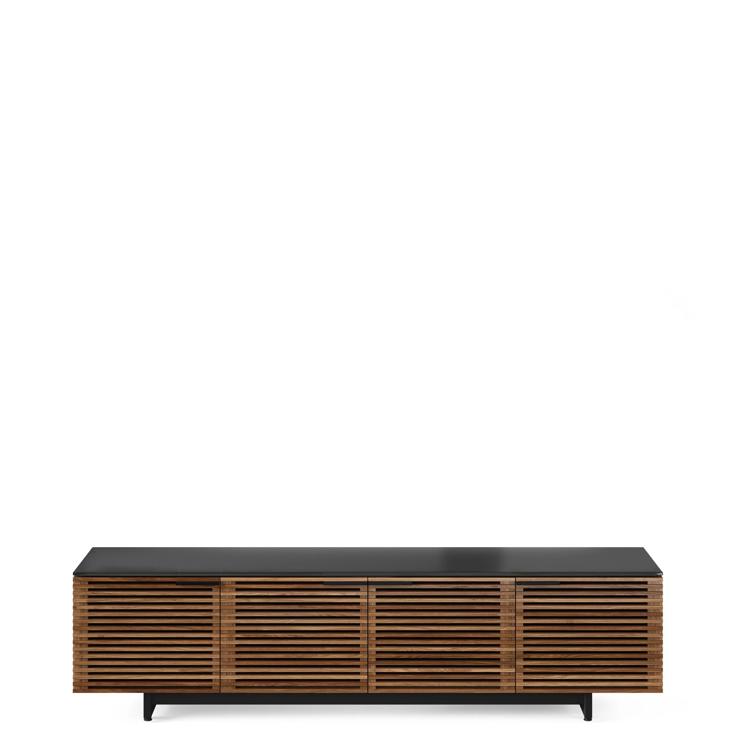 BDI Corridor 8173 media cabinet shown in natural walnut.