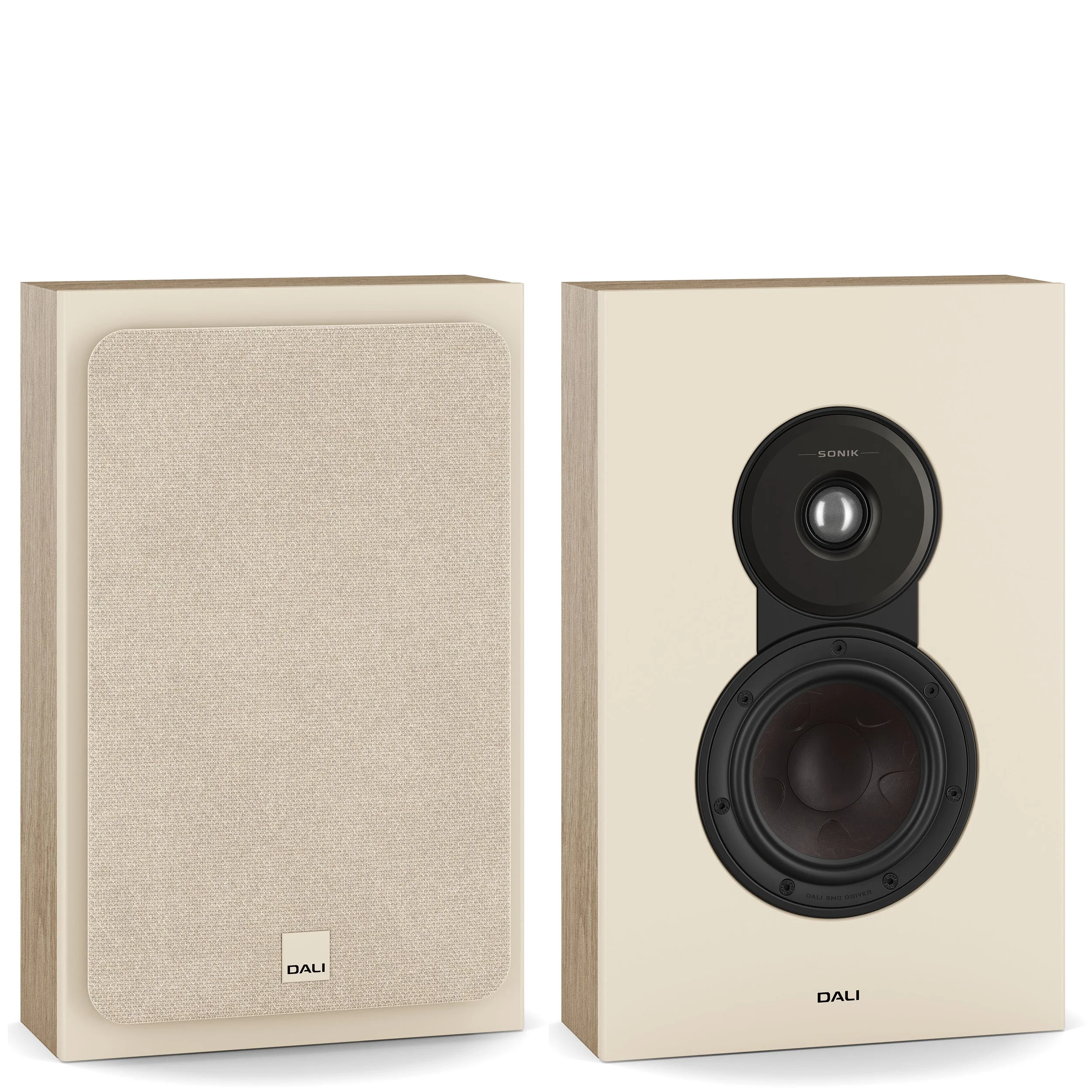 DALI Sonik On-wall speaker shown in natural oak.
