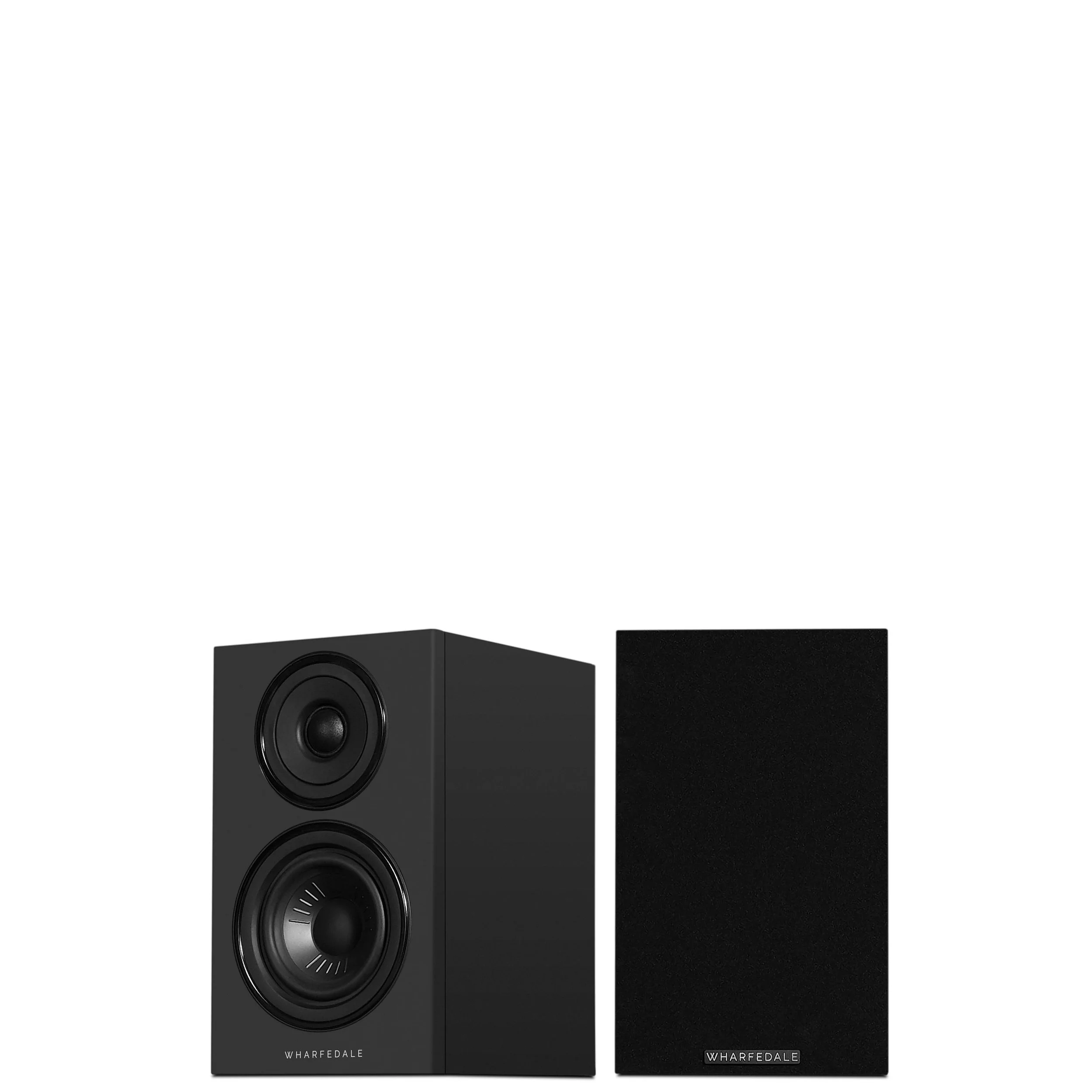 Wharfedale Diamond 12.0i compact bookshelf speakers shown in black.