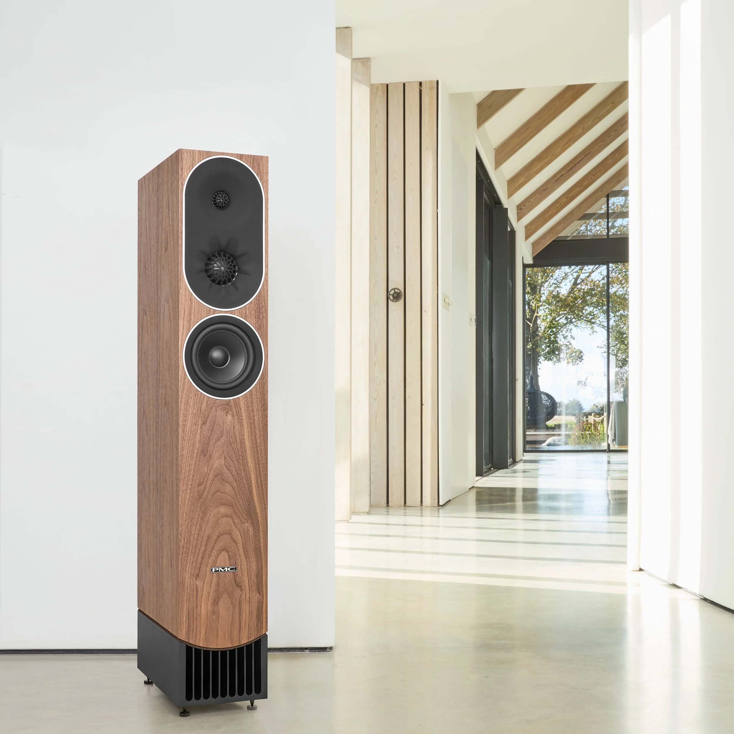 PMC prophecy7 floorstanding speaker pictured in a contemporary living space.