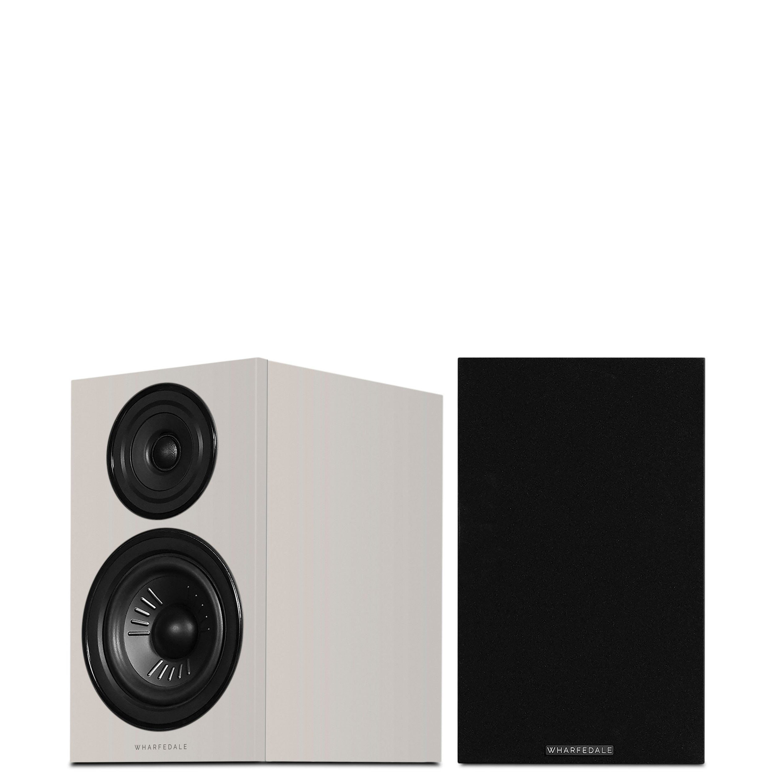 Wharfedale Diamond 12.2i bookshelf speaker shown in Stone Grey.