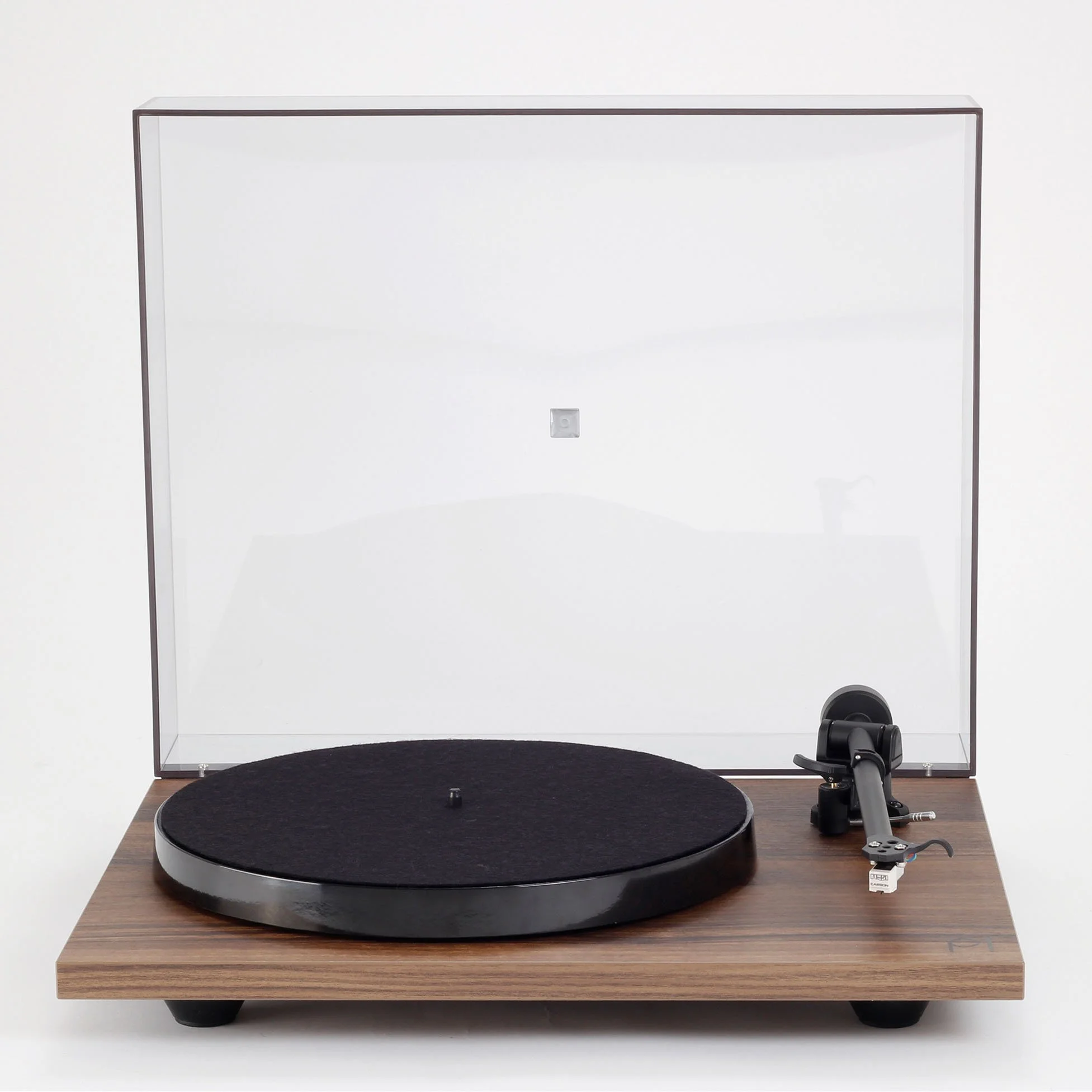 Rega Planar 1 turntable shown in walnut.