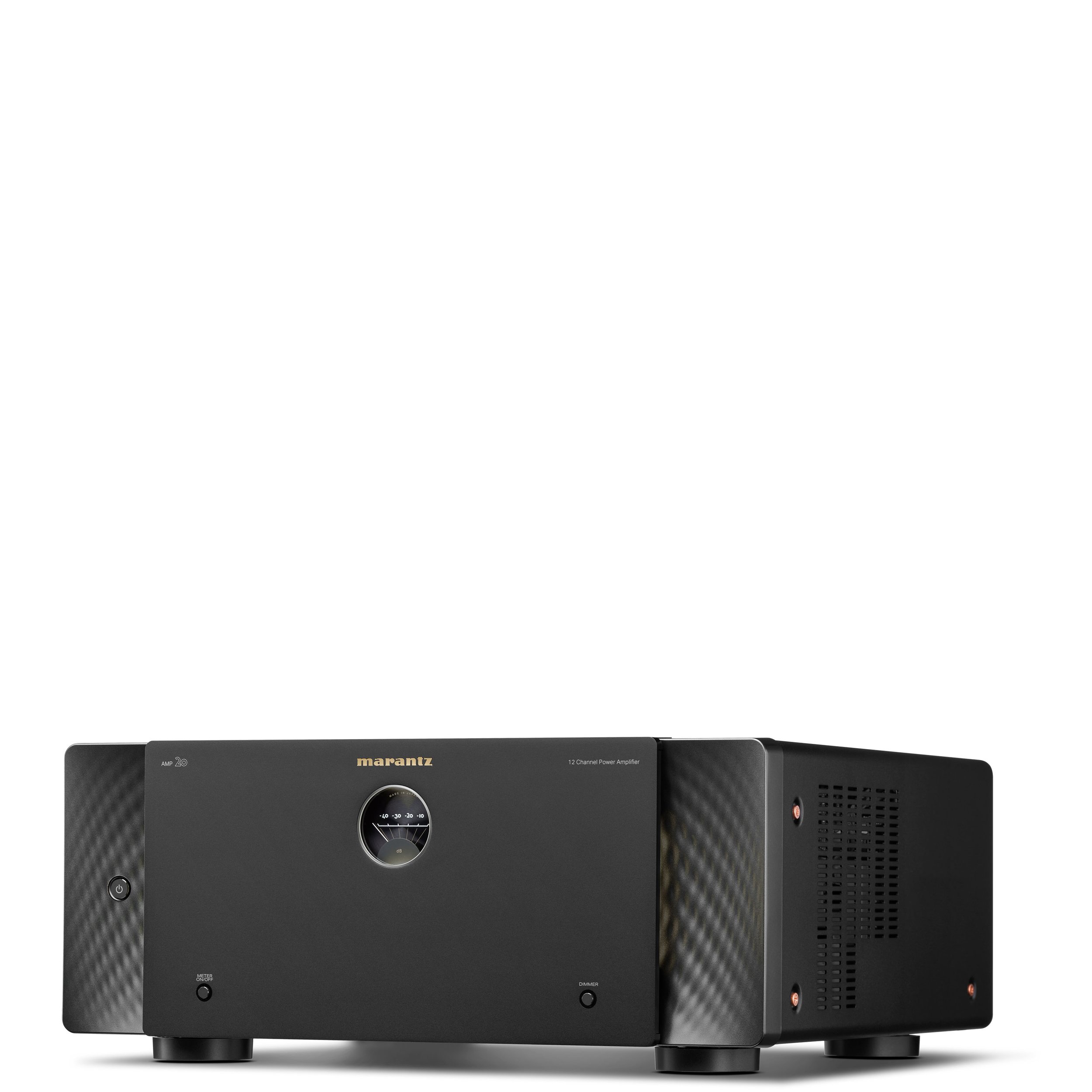 Angled view of the Marantz AMP 20 Reference multichannel power amplifier.
