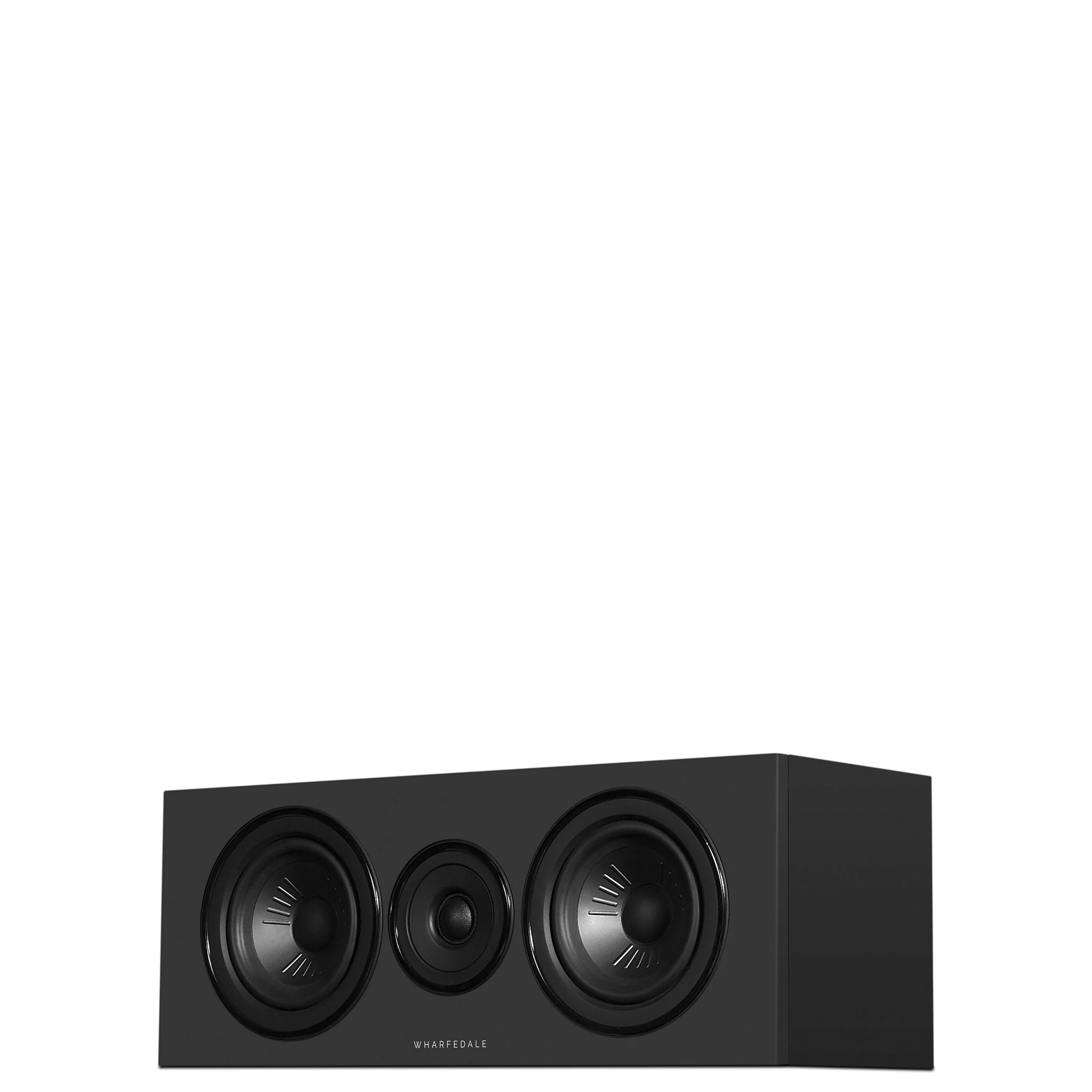 Angled view of the Wharfedale Diamond 12.Ci centre channel speaker shown in black.