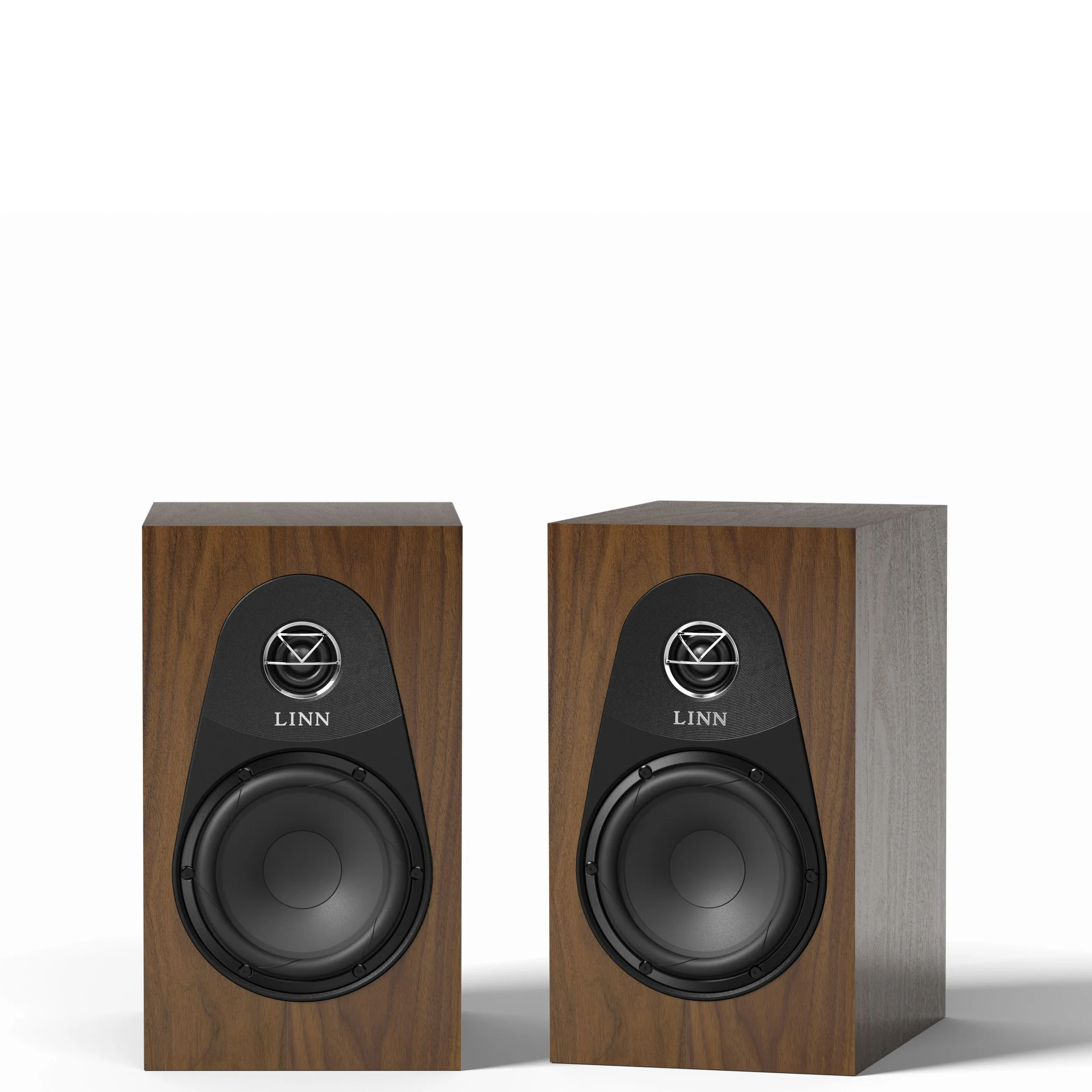 Linn 119 bookshelf speakers shown in walnut.