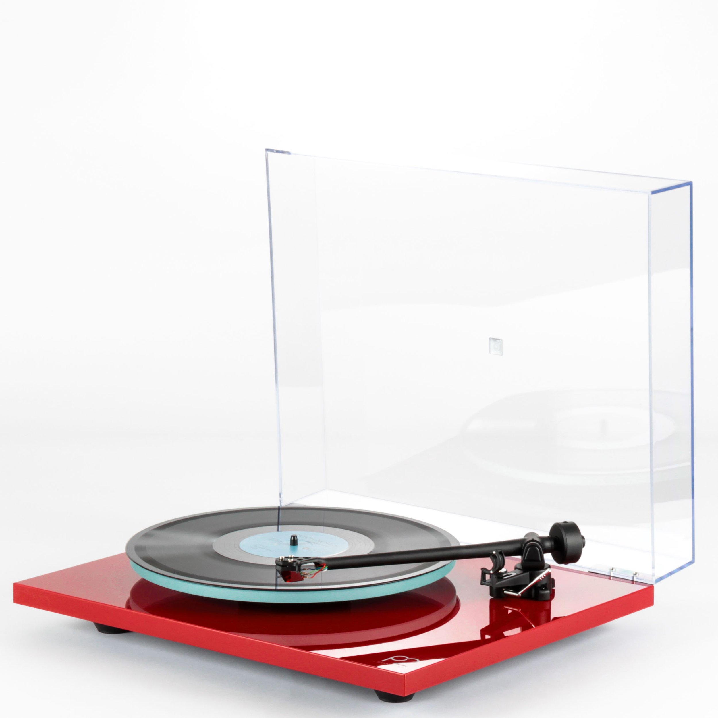 Rega Planar 2 turntable shown in gloss red.