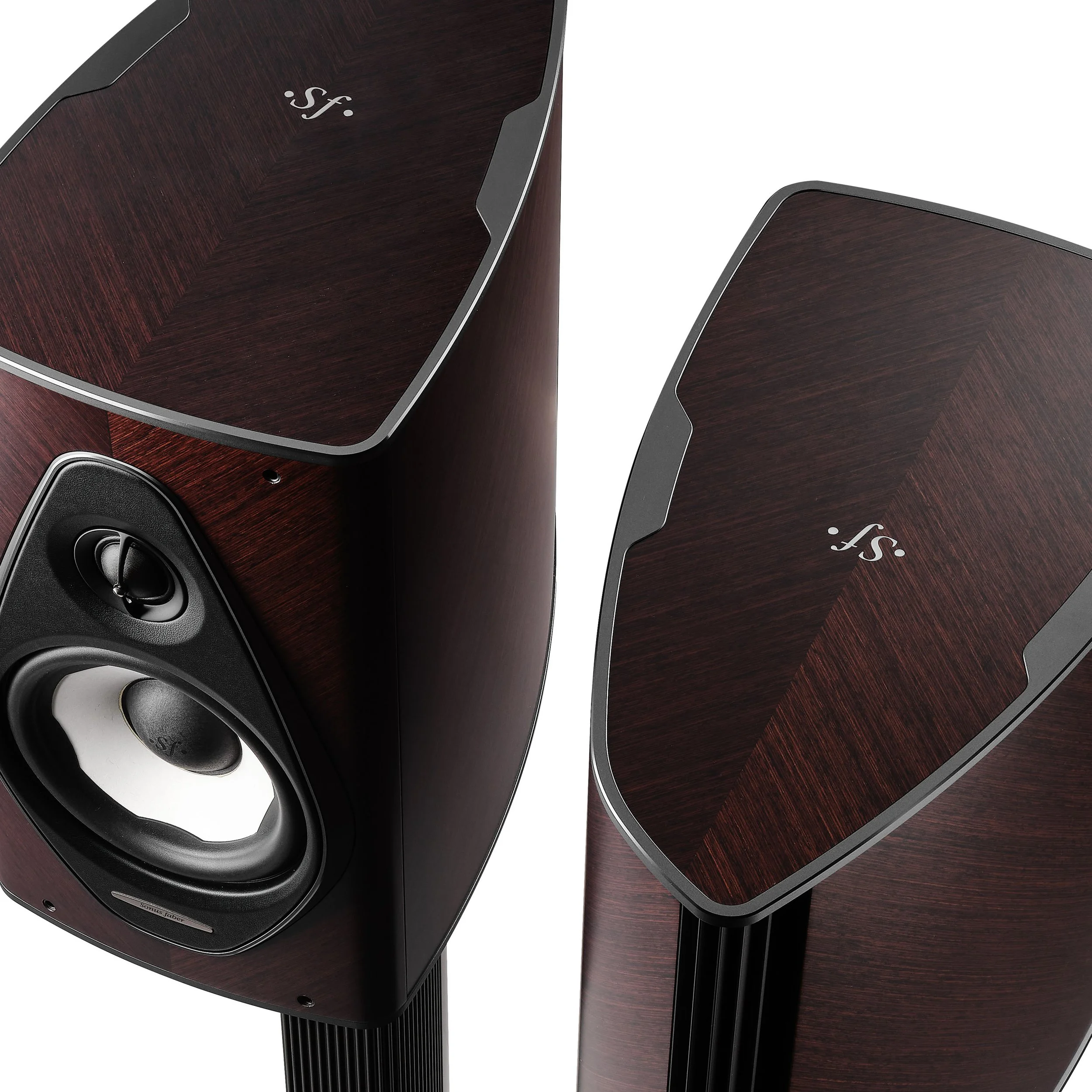 Top view of the Sonus faber Olympica I G3 bookshelf speakers in wenge.