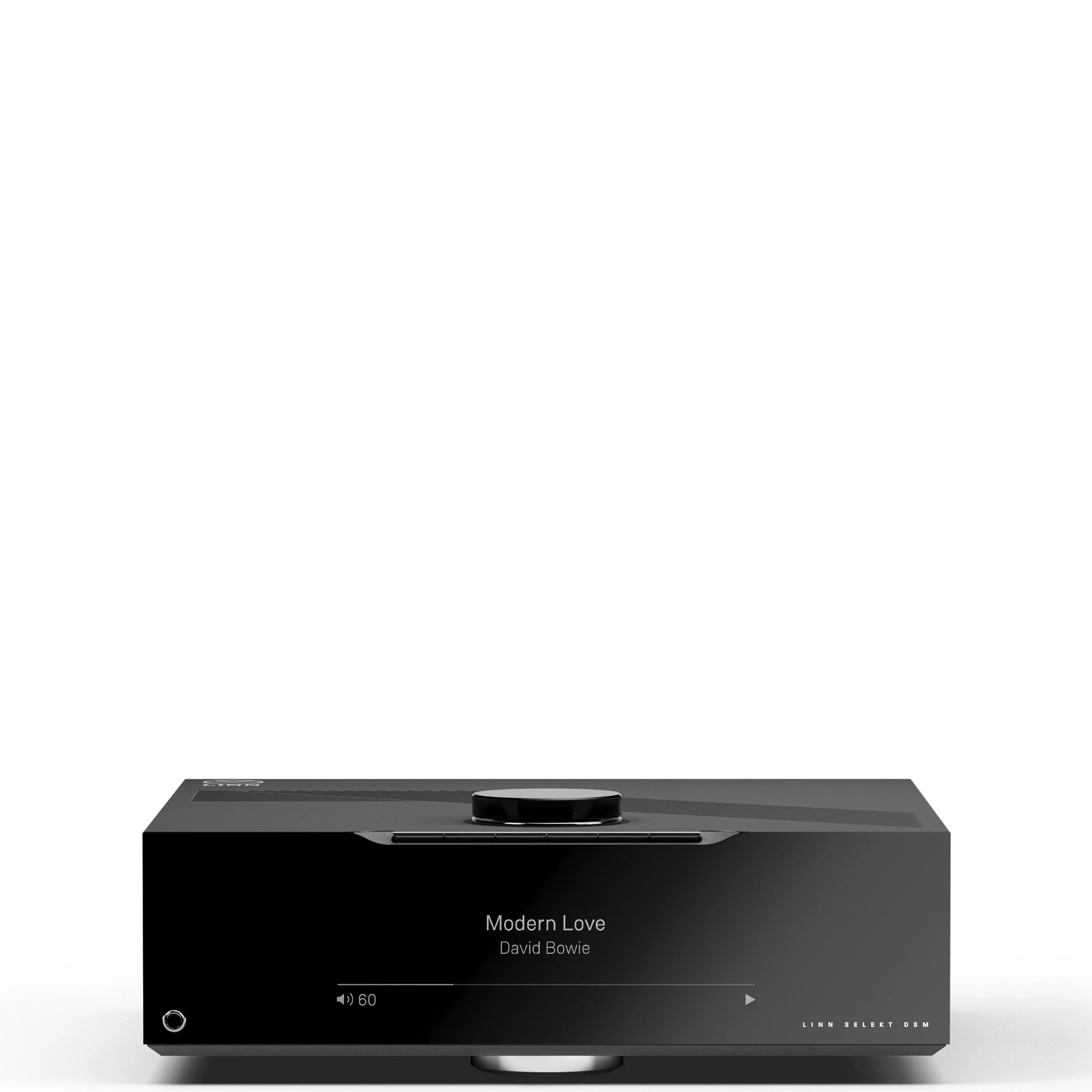 Front view of the Linn Selekt DSM Classic Hub in black.
