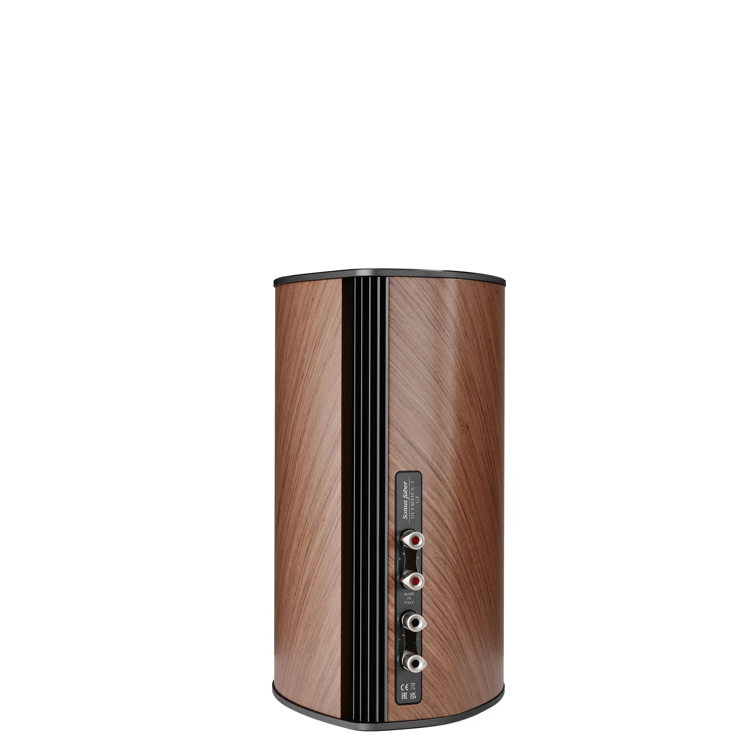 Back view of the Sonus faber Olympica I G3 speaker showing bi-wire connectors and rear ultraflex port.
