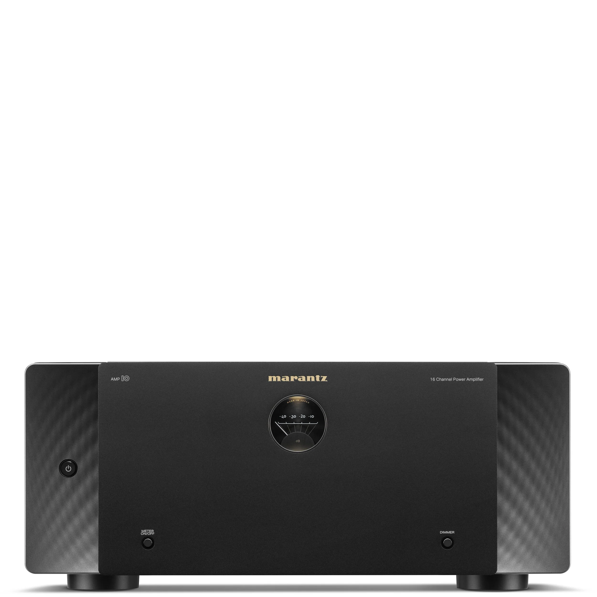 Front view of the Marantz AMP 10 multichannel power amplifier.