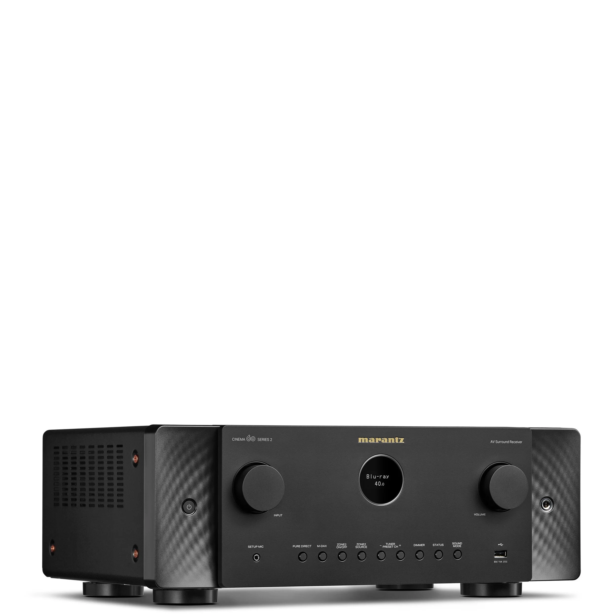 Angled front view of the Marantz Cinema 60 Series 2 AV surround receiver.