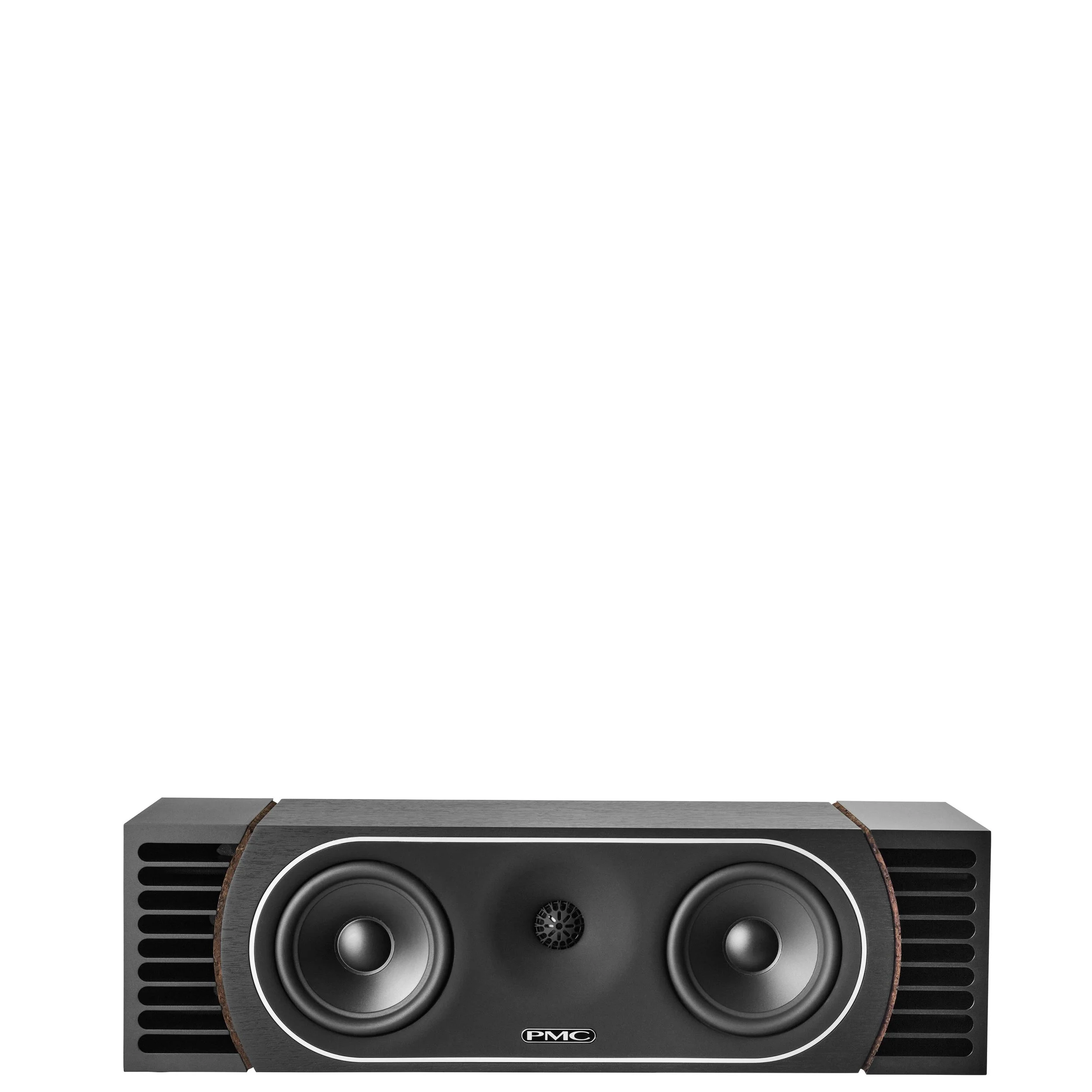 PMC prophecyC centre channel speaker shown in the Blackened Walnut finish.