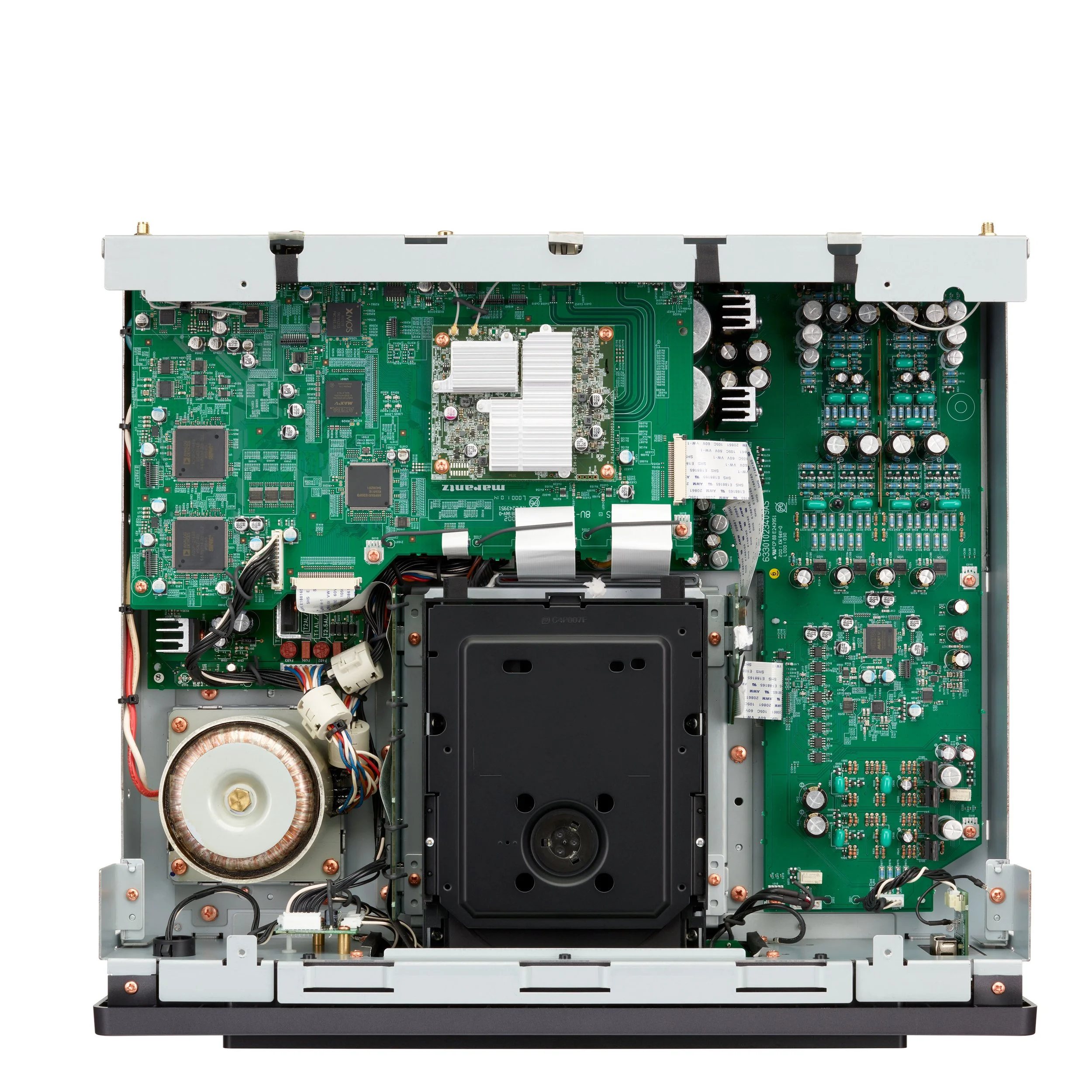 Inside view of the Marantz SACD 30n streaming SACD and CD player.